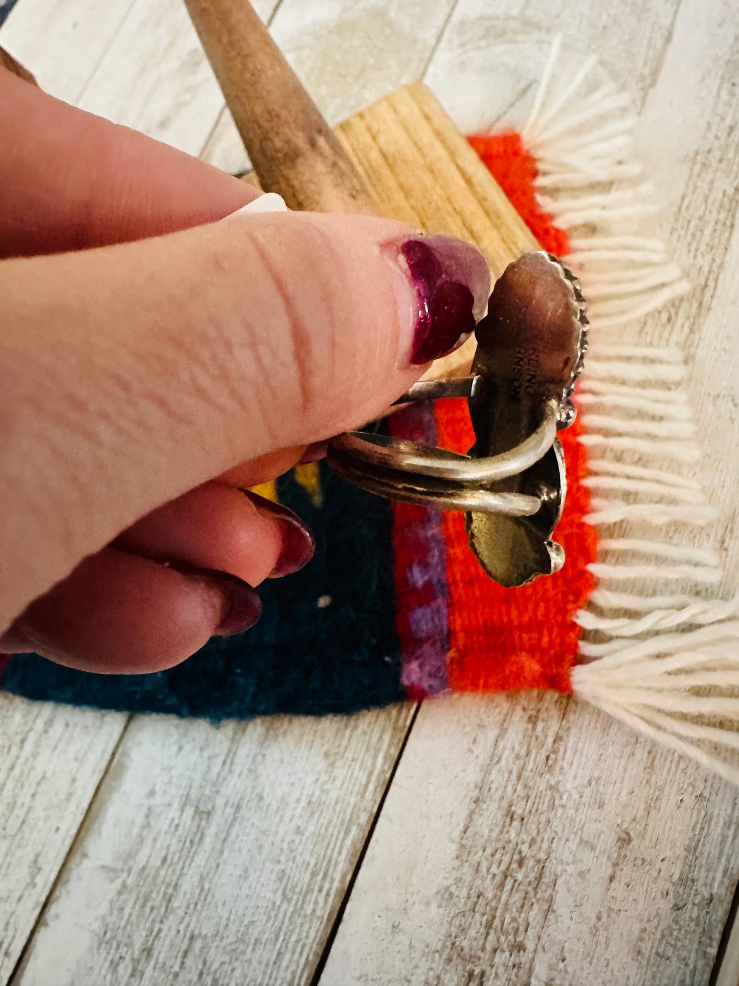 Navajo Turquoise & Sterling Silver Ring Size 6