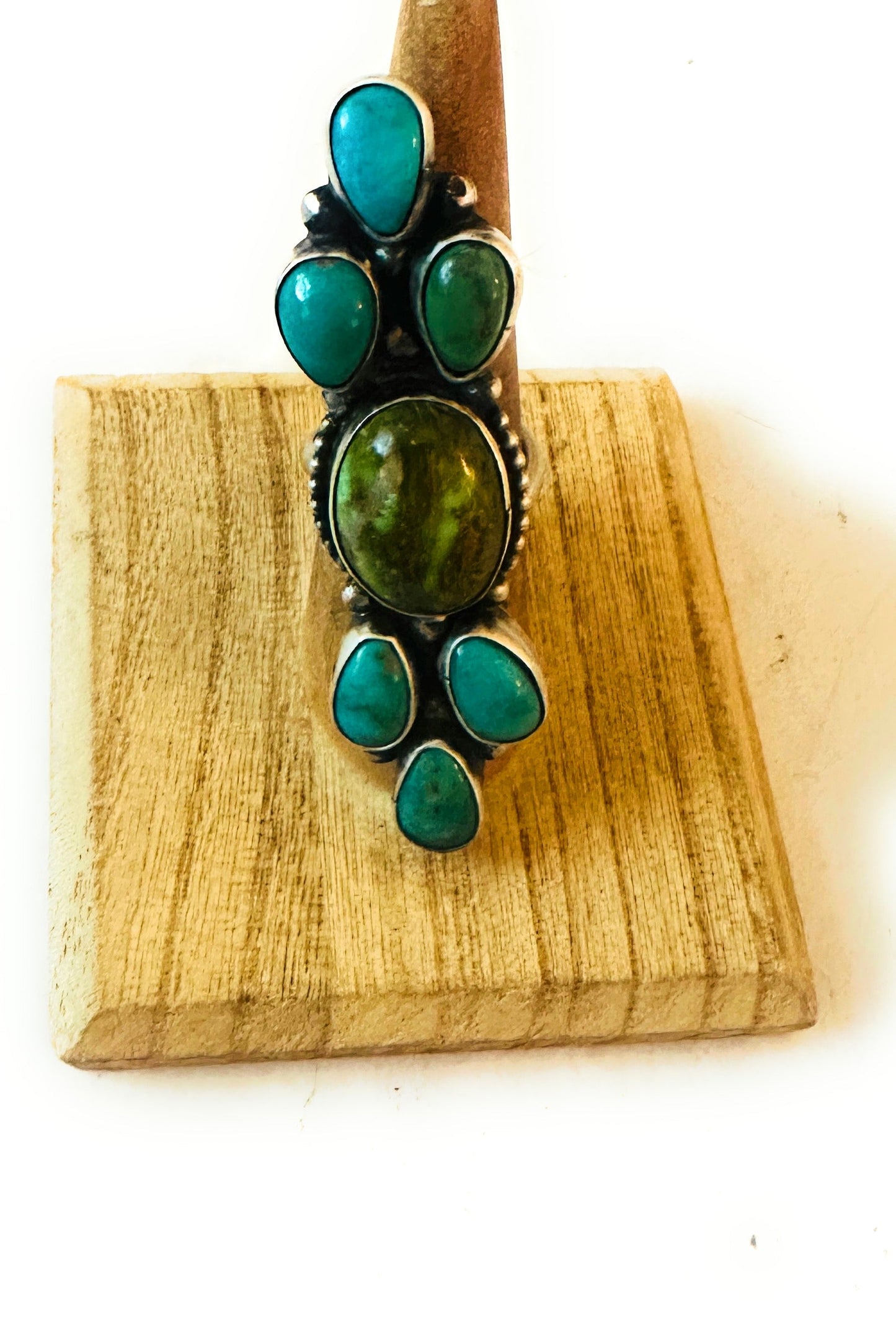 Navajo Turquoise & Sterling Silver Adjustable Statement Ring