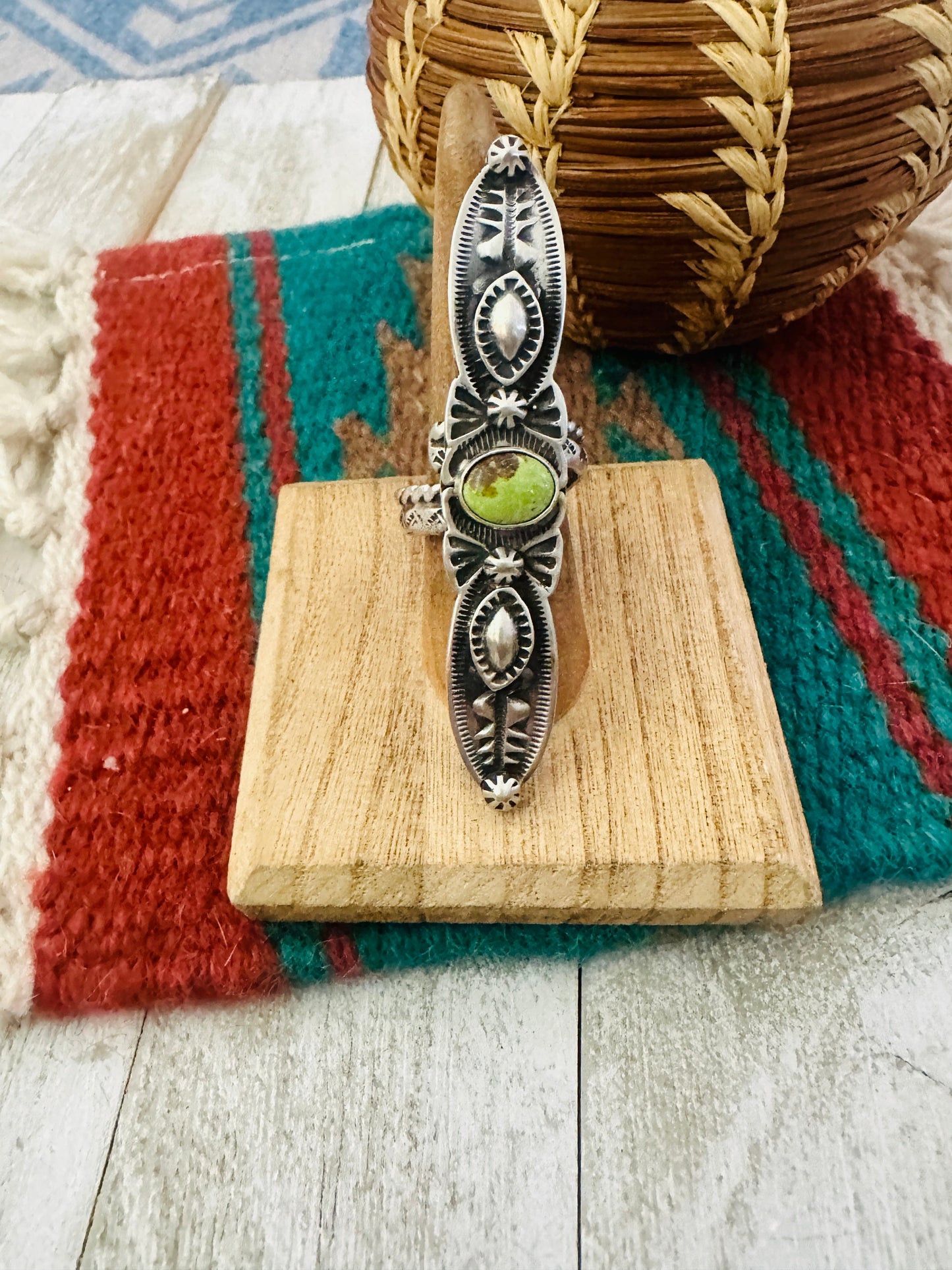 Navajo Sterling Silver & Turquoise Adjustable Ring