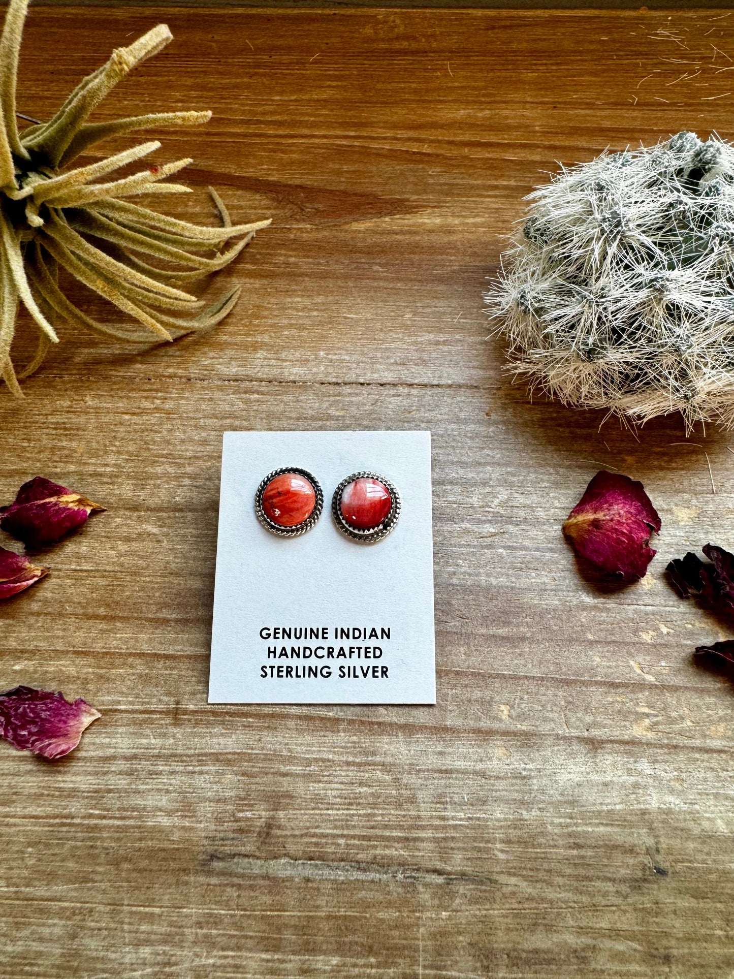 Stud round spiny earrings