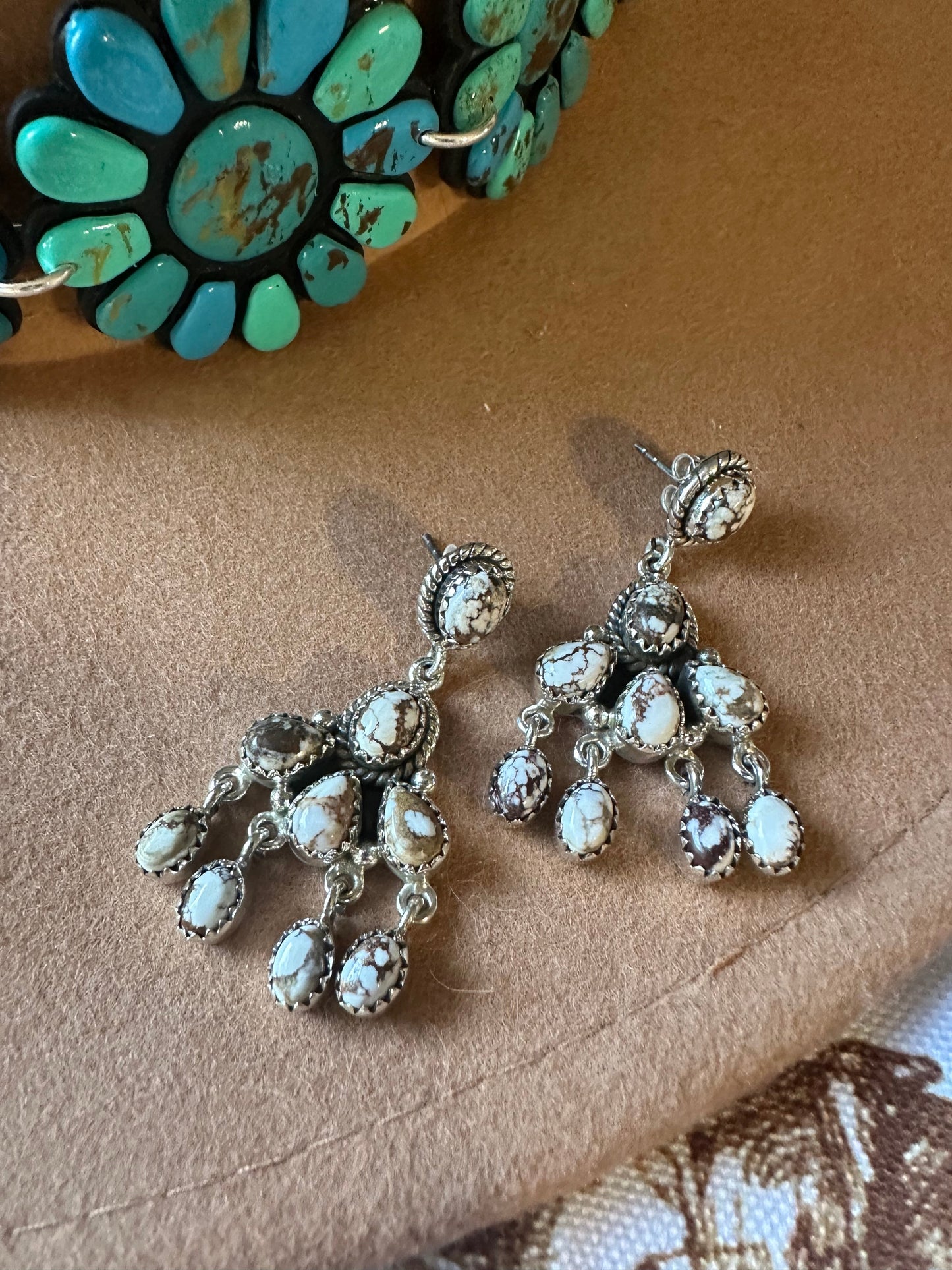 “The Dreamy” Handmade Natural Wild Horse and Sterling Silver Dangles