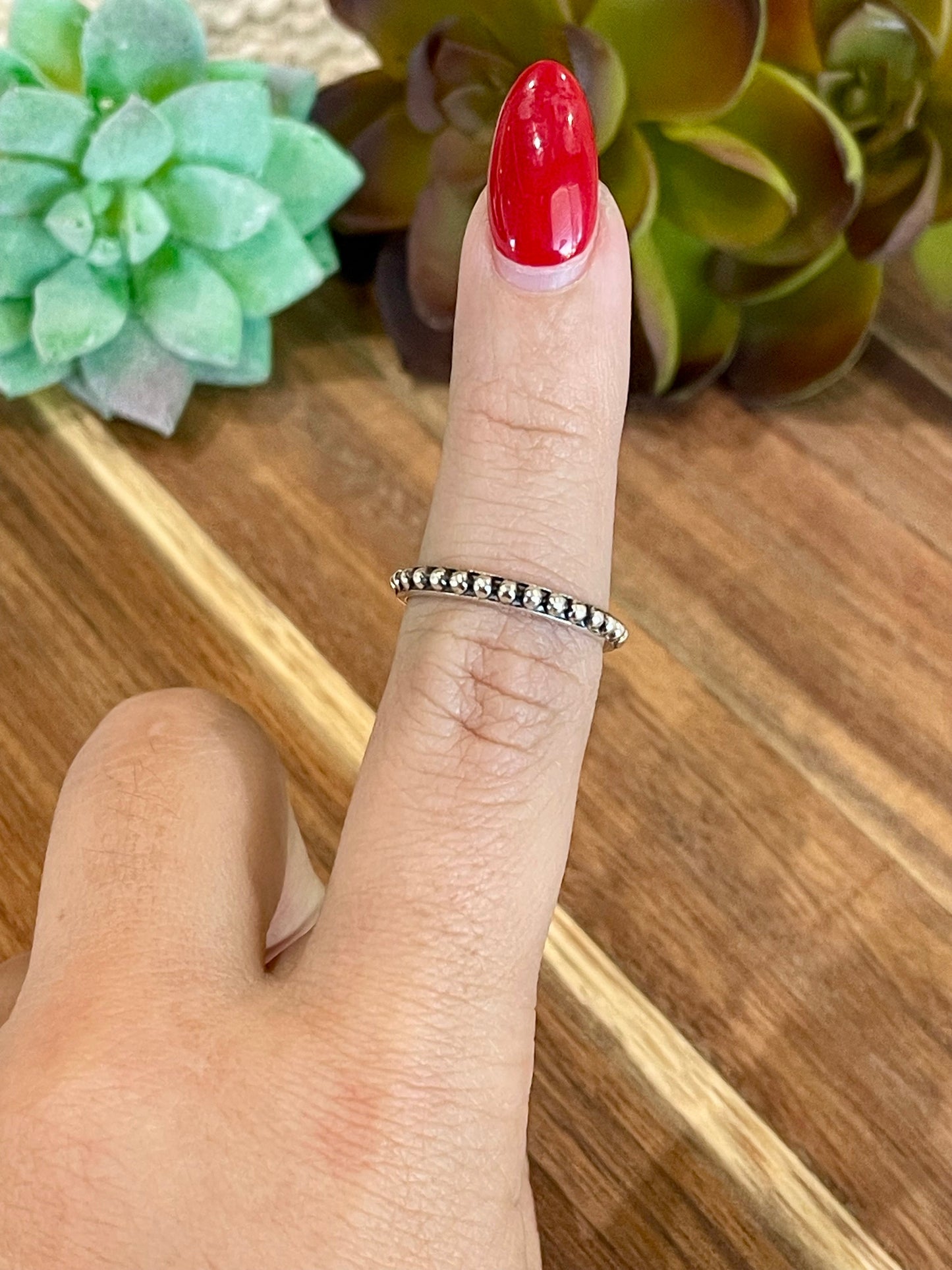 Beautiful Handmade 2mm  Sterling Silver Adjustable Ring