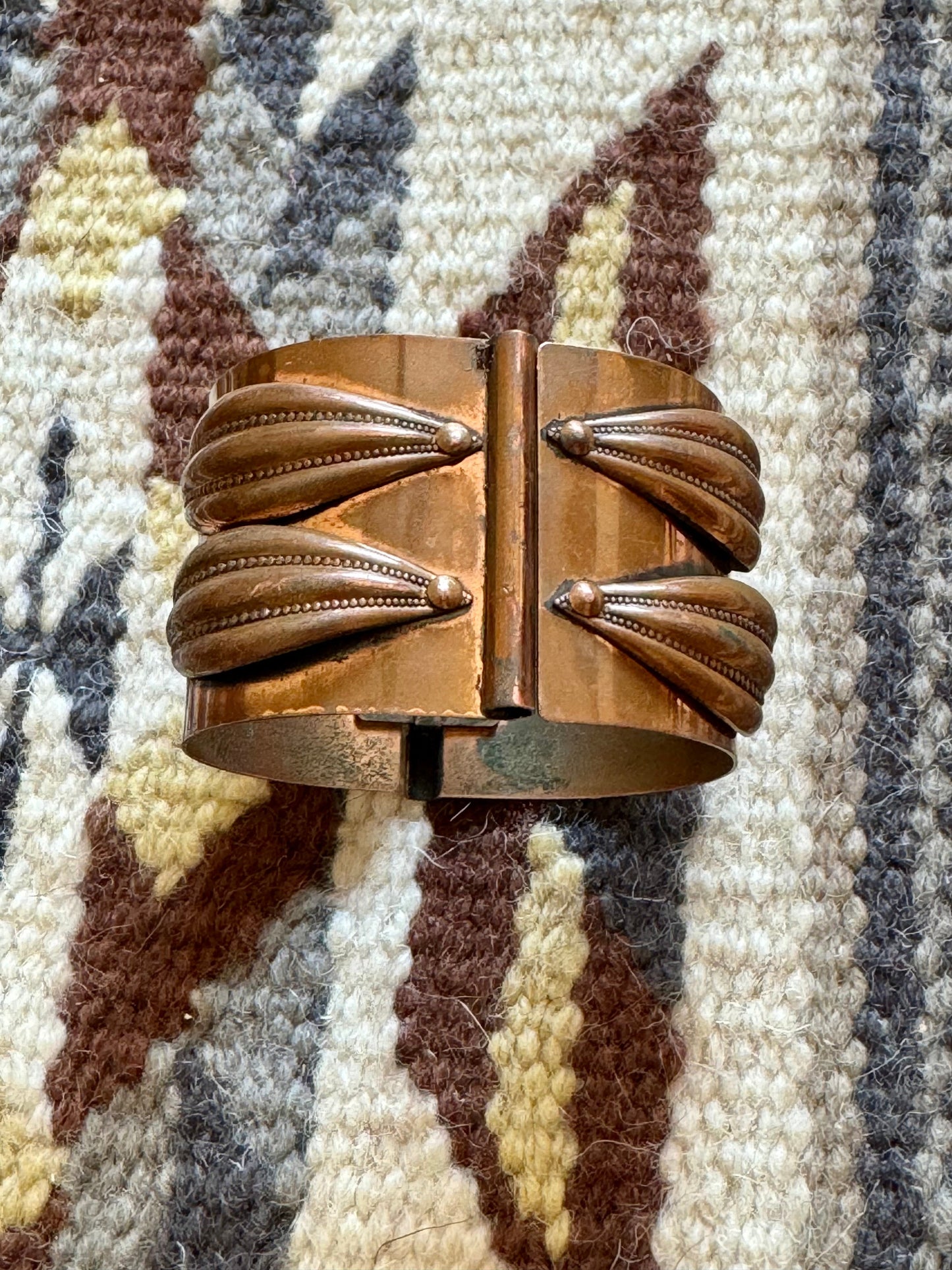 Vintage Handmade Copper Spring Cuff Bracelet