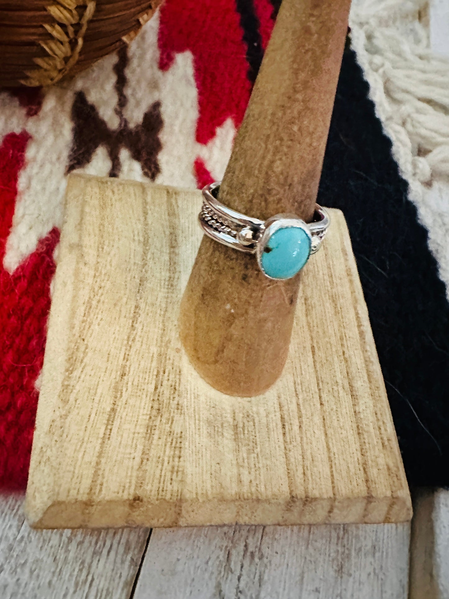 Navajo Turquoise & Sterling Silver Ring Size 5.5