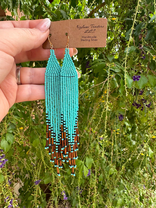 “The Golden Collection” Sedona Handmade Turquoise Beaded Earrings