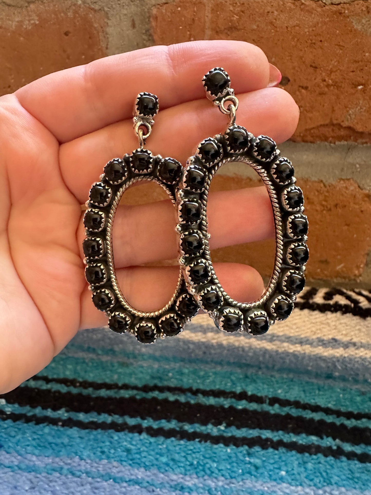 Coachella Handmade Onyx and Sterling Silver Statement Dangles