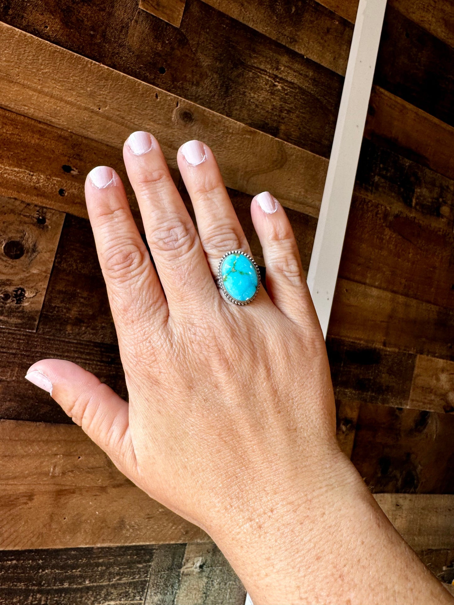 Ring size 8 1/2 - turquoise and sterling silver