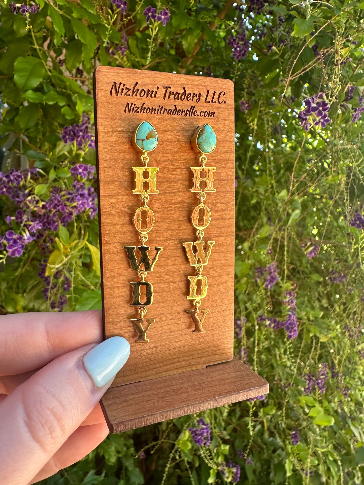 “The Golden Collection”  HOWDY Handmade Gold Plated Natural Turquoise Earrings