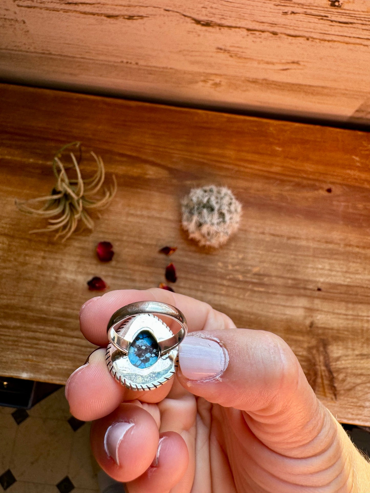 Ring size 7 - turquoise and sterling silver