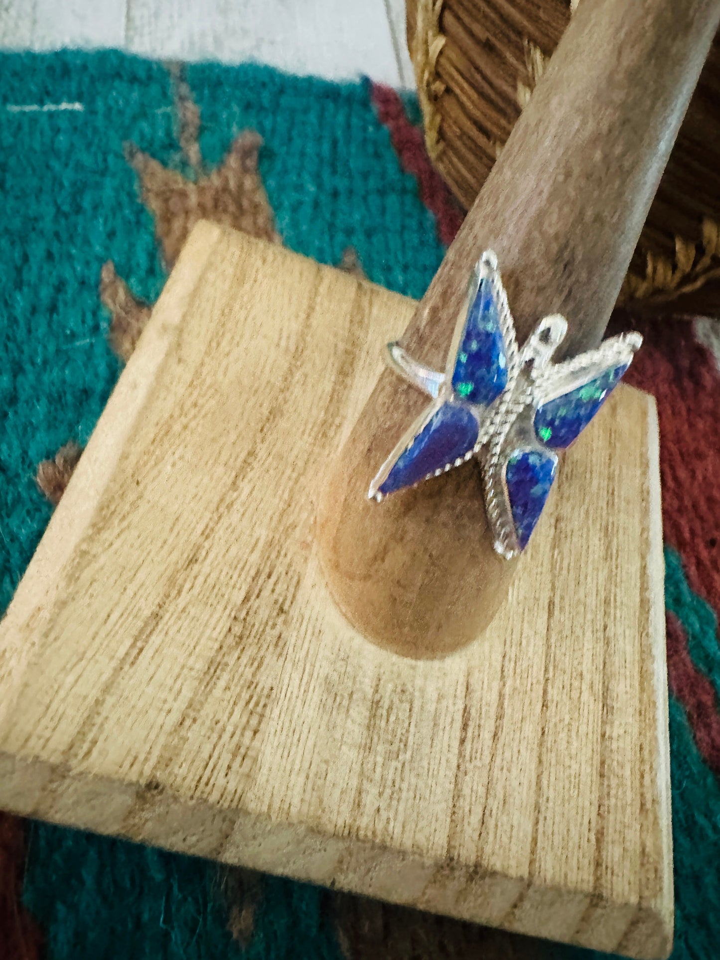 Zuni Sterling Silver & Purple Opal Butterfly Ring