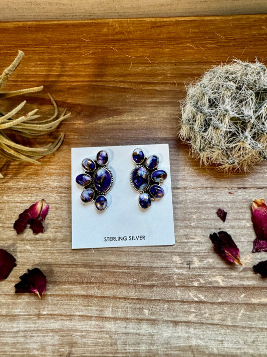 Big Stud violet rose earrings II