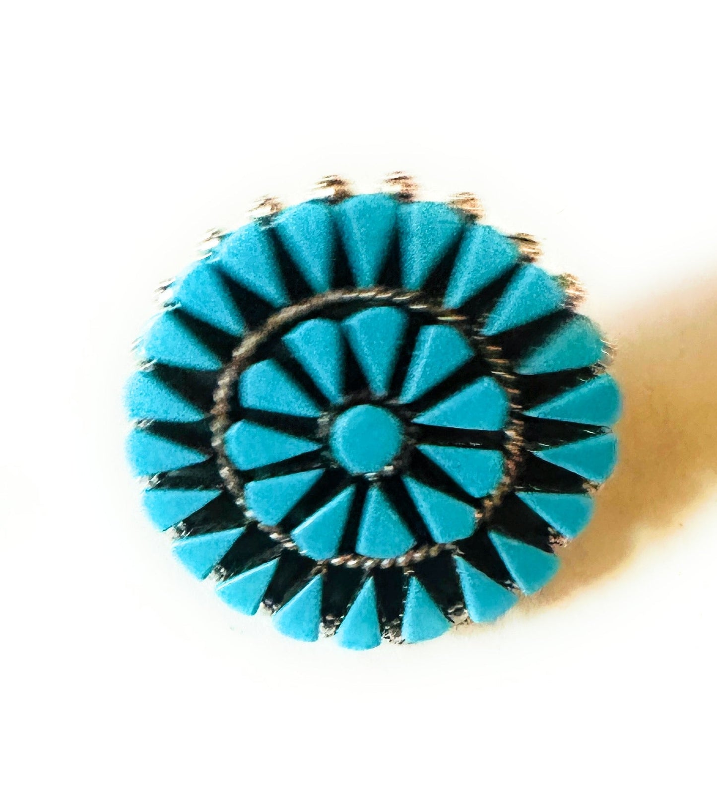 Zuni Sterling Silver & Turquoise Cluster Ring