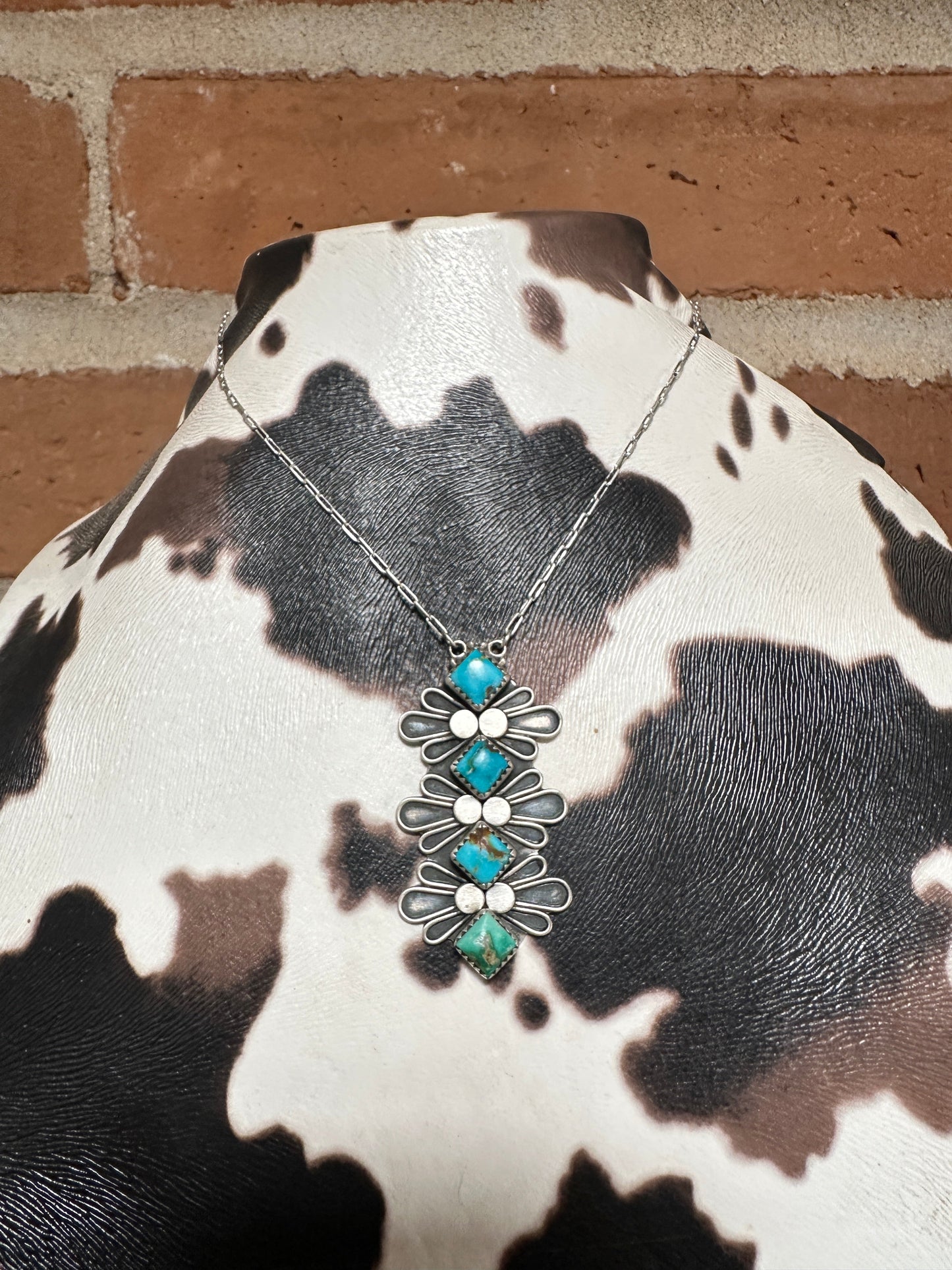 Beautiful Handmade Sterling Silver & Turquoise Necklace