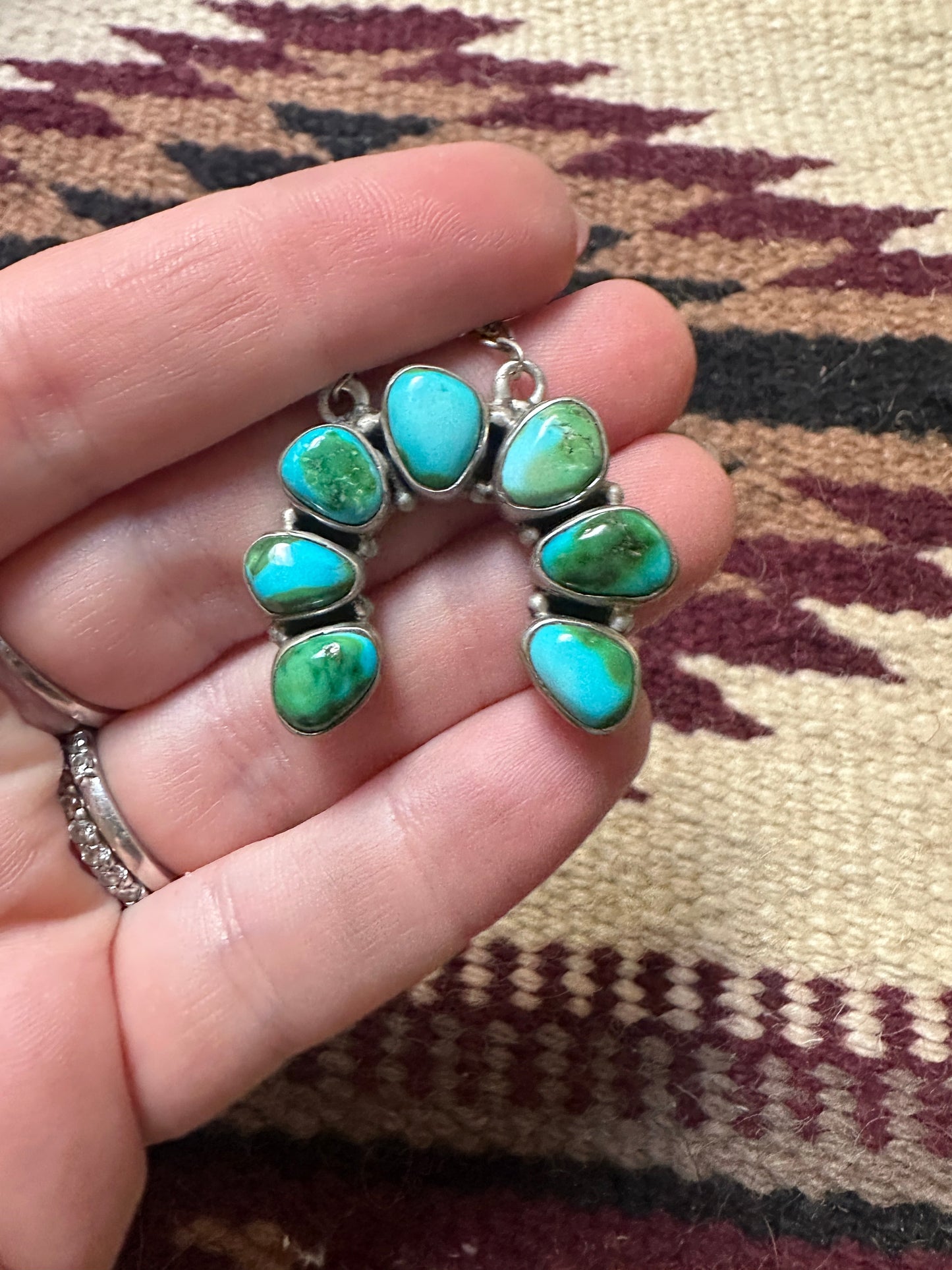 Beautiful Handmade Sterling Silver & Sonoran Turquoise Naja Necklace smaller style