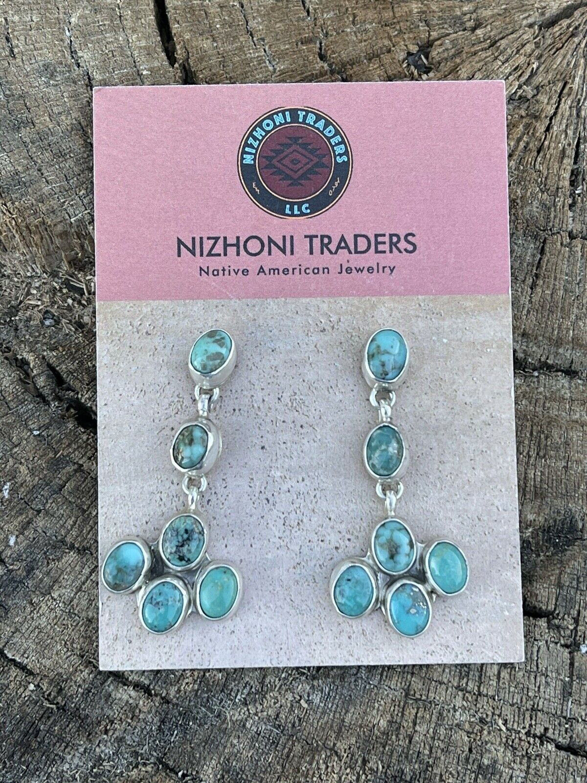 Beautiful Navajo Sterling Silver Royston Turquoise Dangle Earrings