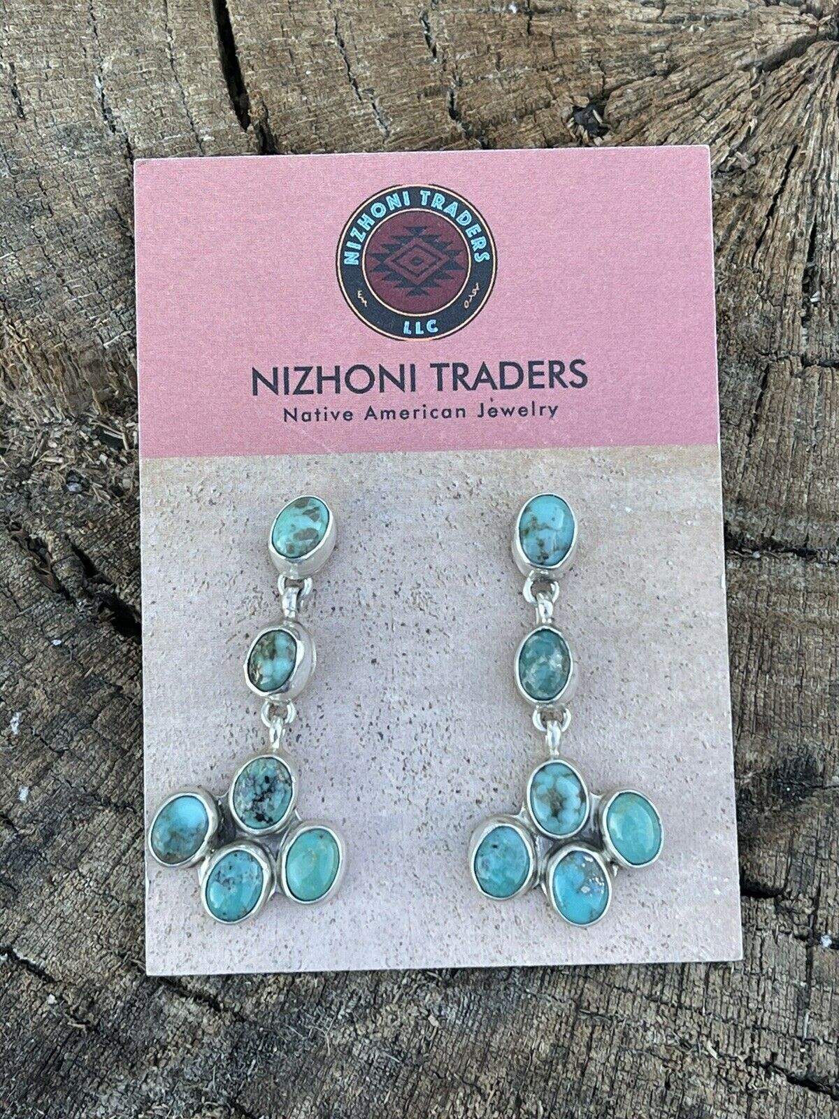 Beautiful Navajo Sterling Silver Royston Turquoise Dangle Earrings