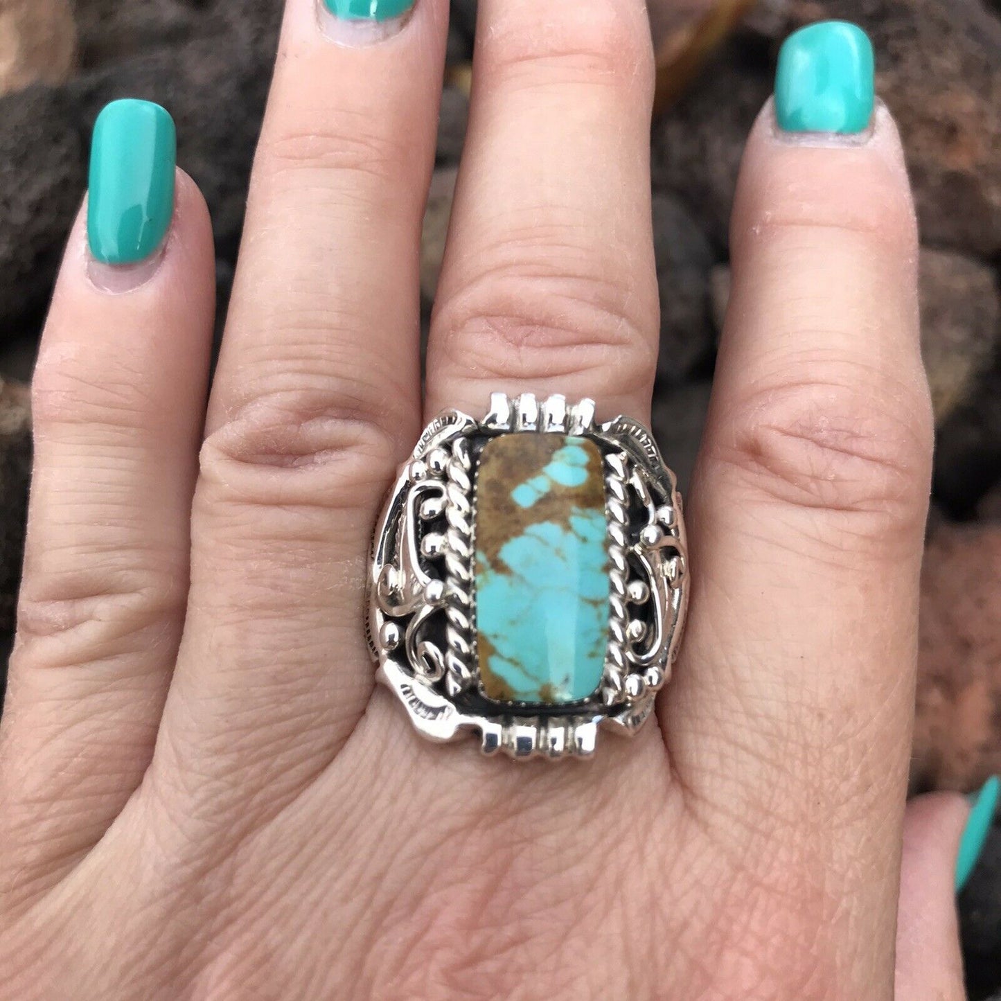 Beautiful Sterling Silver Royston Turquoise Ring