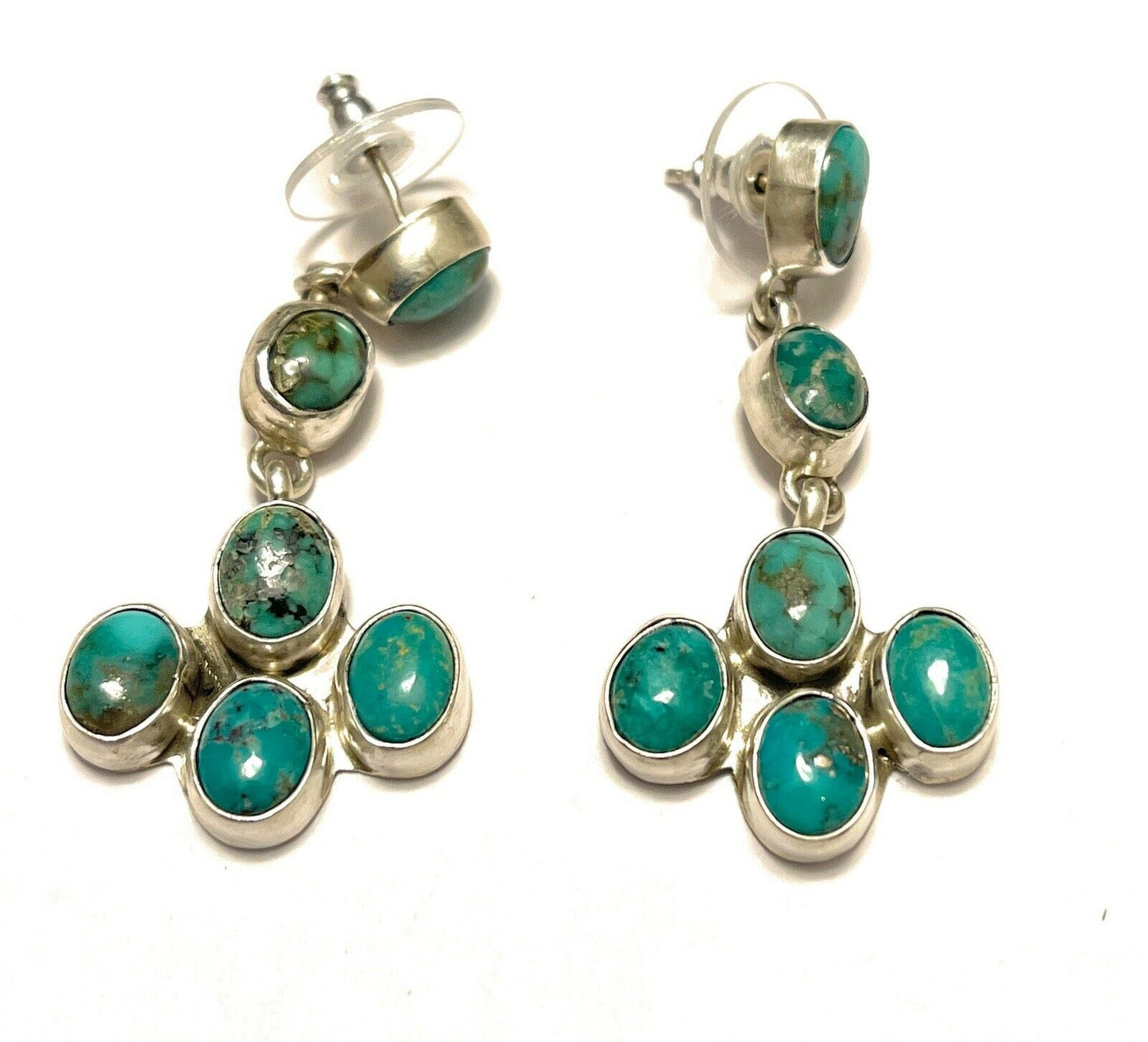 Beautiful Navajo Sterling Silver Royston Turquoise Dangle Earrings