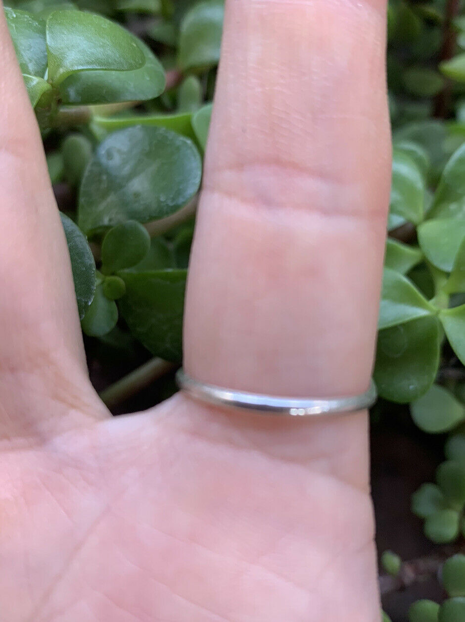 Delicate Navajo Turquoise & Stamped Sterling Silver Ring