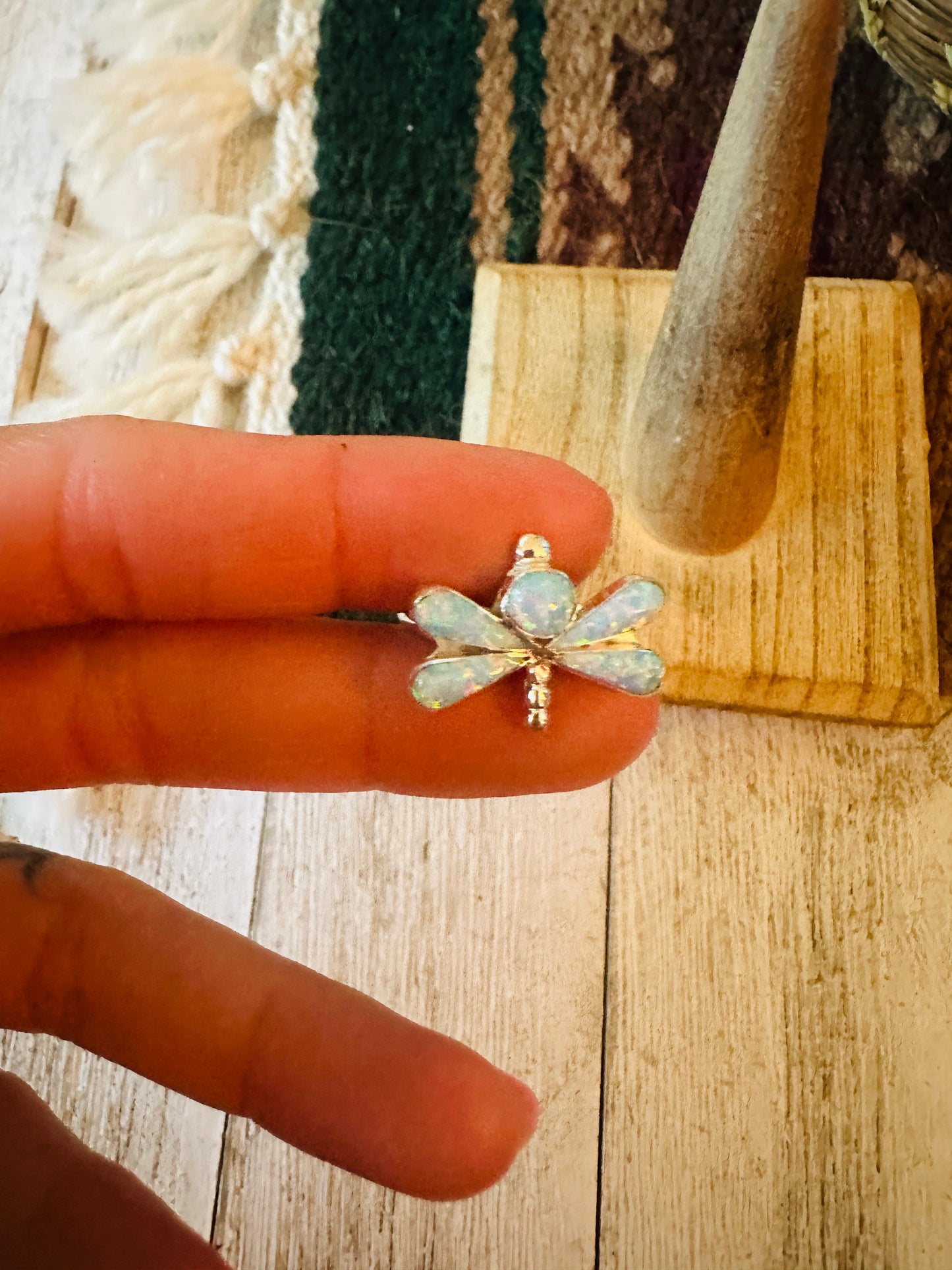 Navajo Sterling Silver & Blue Opal Dragonfly Ring