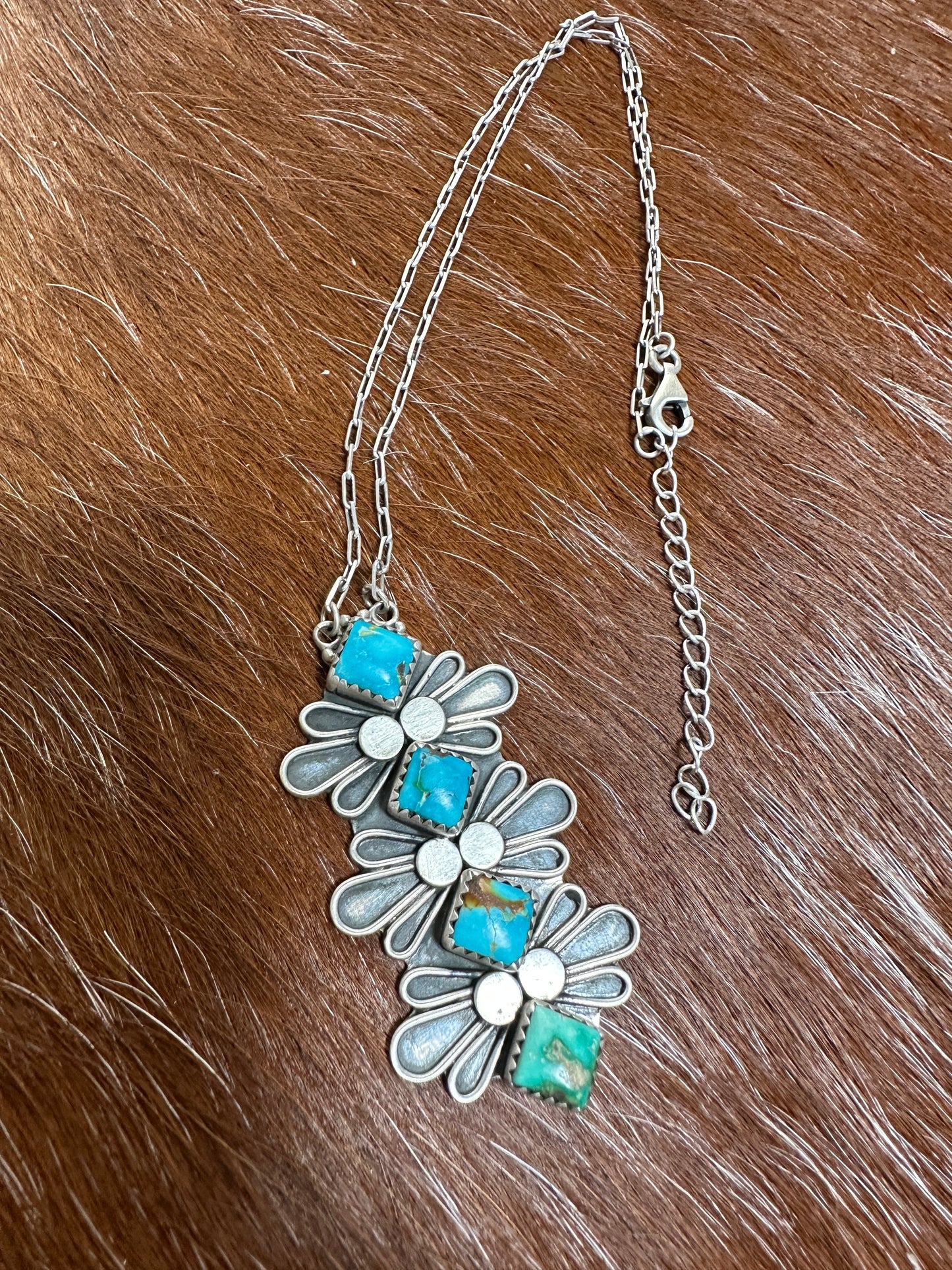 Beautiful Handmade Sterling Silver & Turquoise Necklace