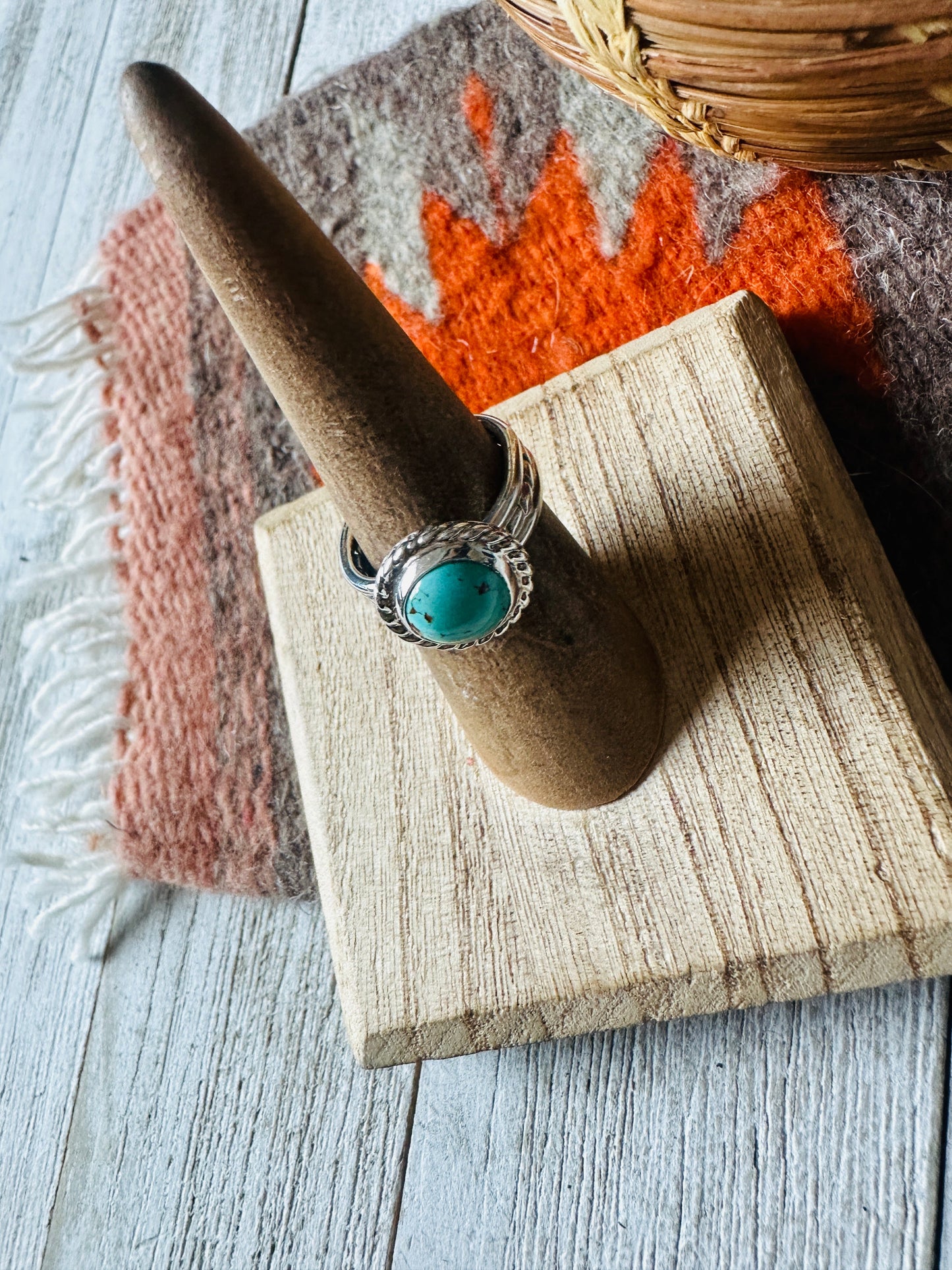 Navajo Turquoise & Sterling Silver Ring Size 5.75