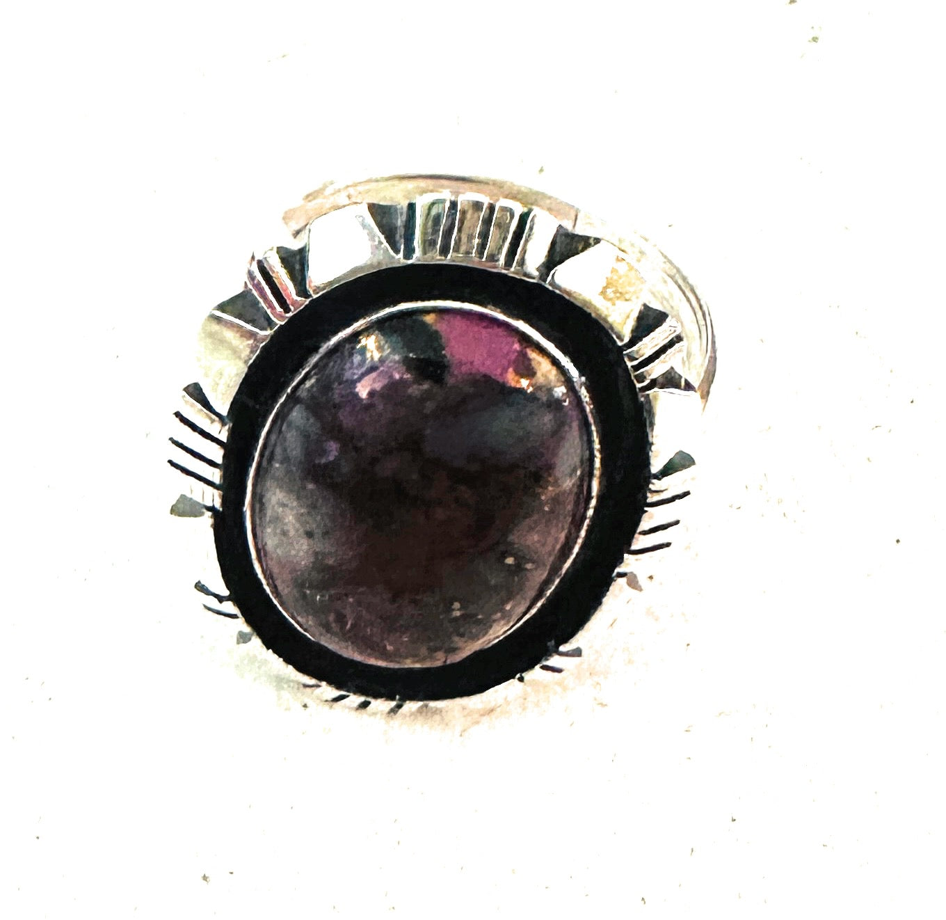 Navajo Sterling Silver & Pink Dream Mojave Adjustable Ring