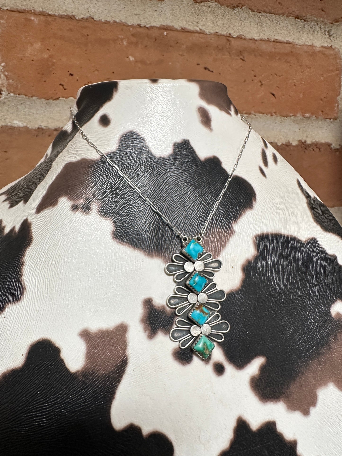 Beautiful Handmade Sterling Silver & Turquoise Necklace