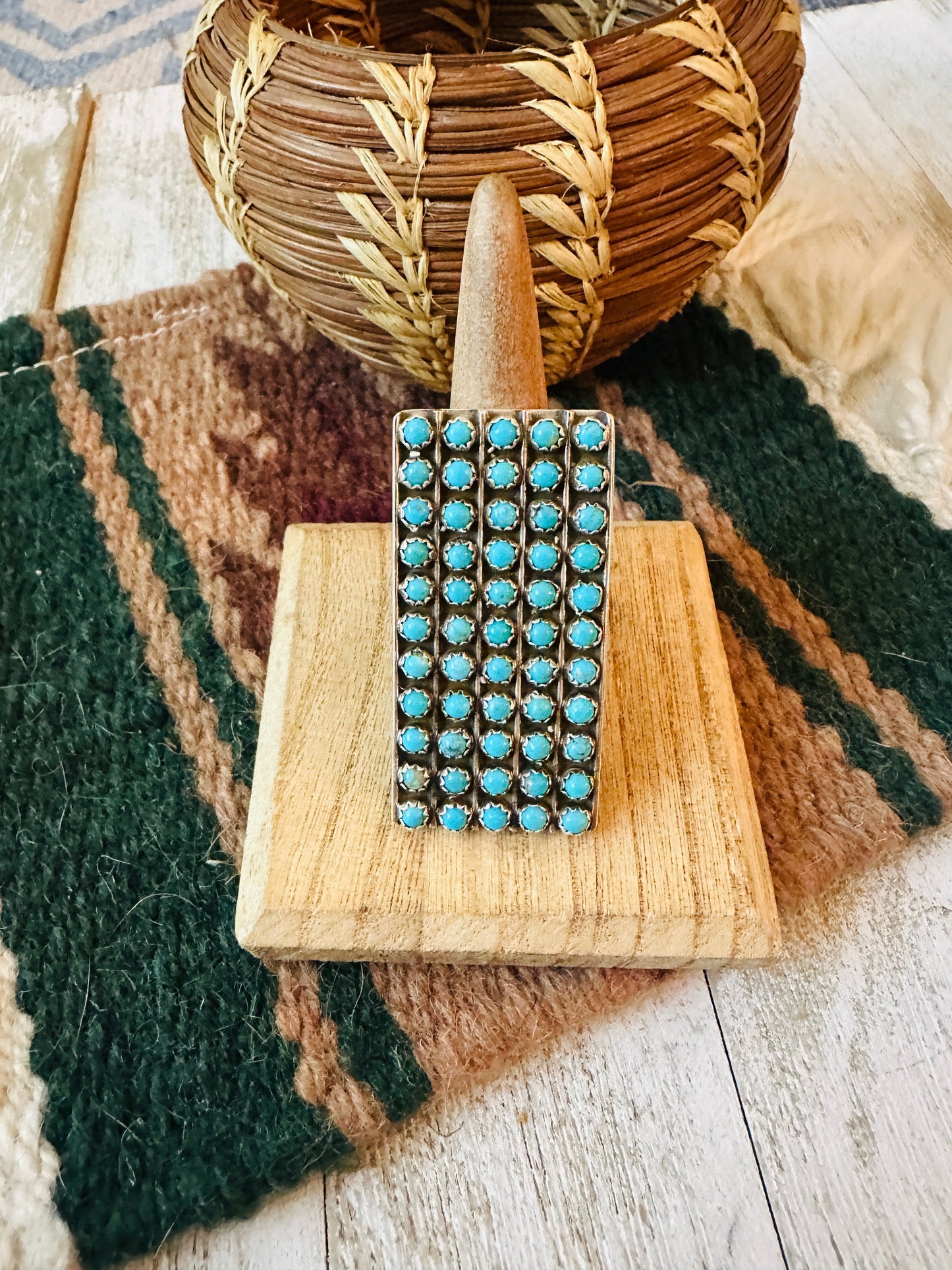 Navajo Sterling Silver & Turquoise Snake Eye Ring