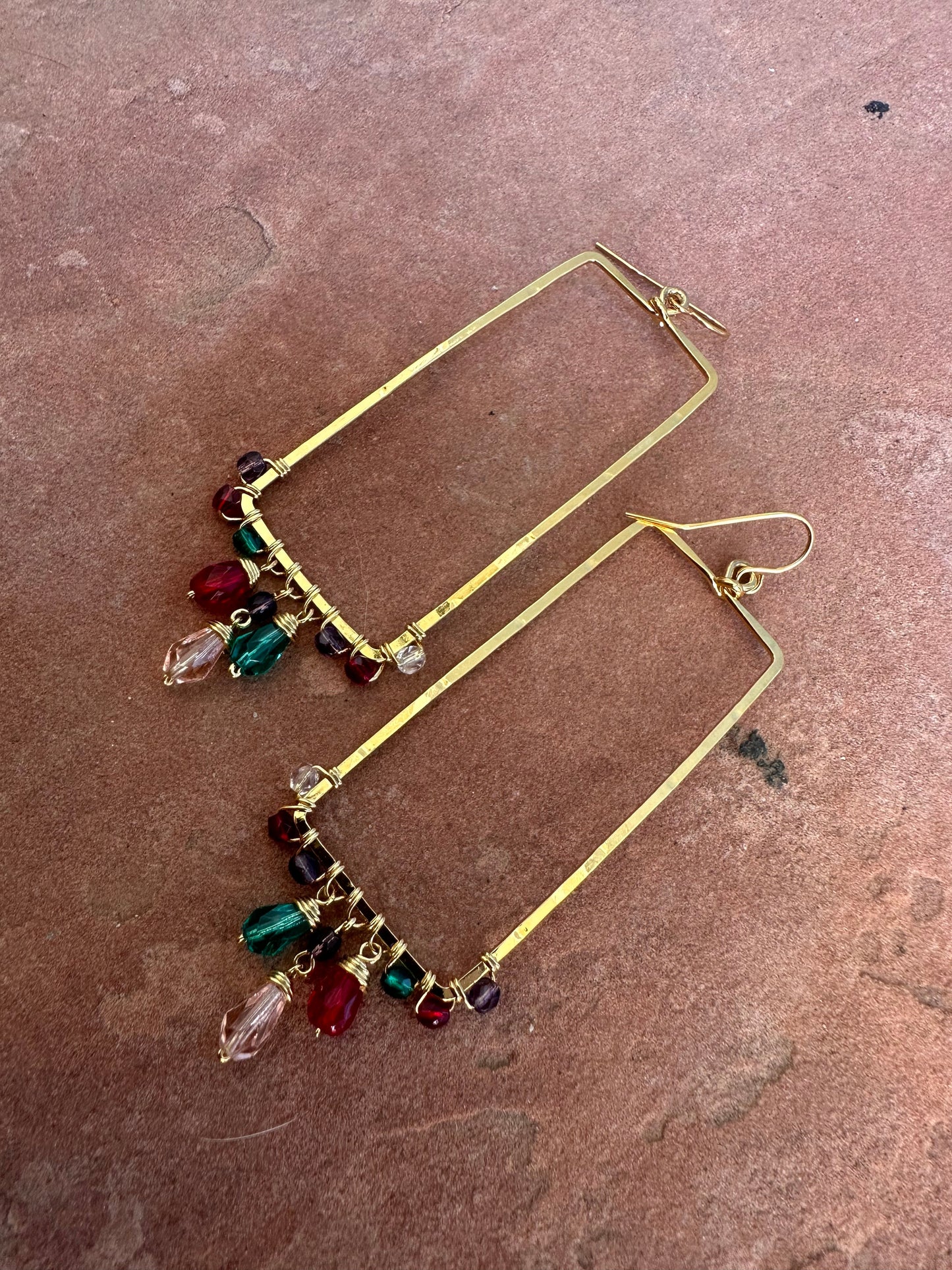 “The Golden Collection”  Royality Handmade Gold Plated Multi Colored Beaded Earrings