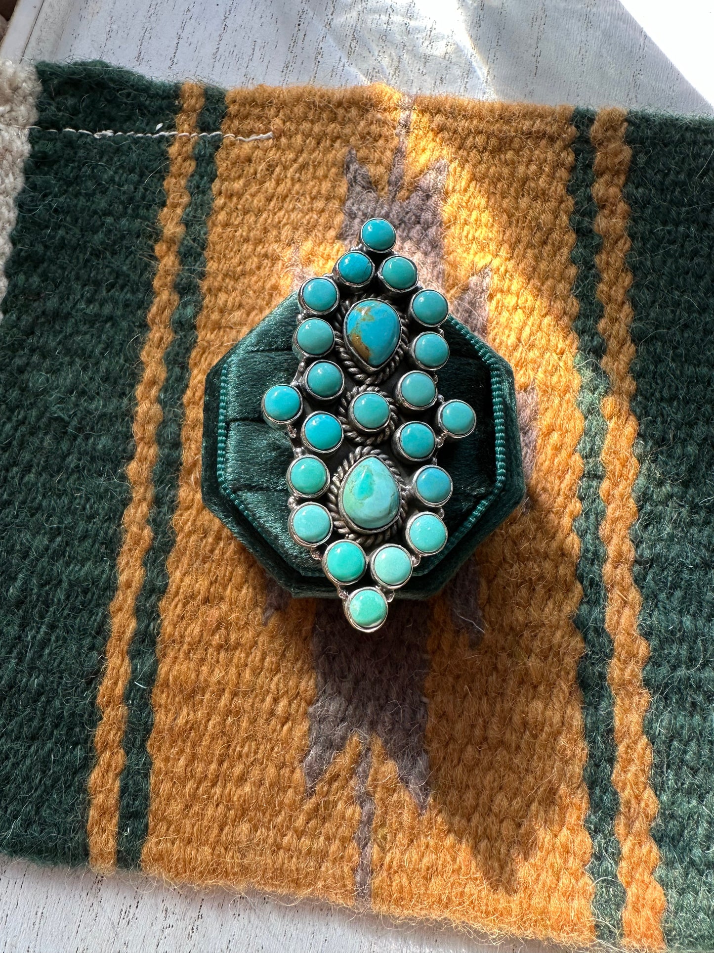 “The Ranger X” Nizhoni Handmade Adjustable Turquoise Sterling Silver Ring