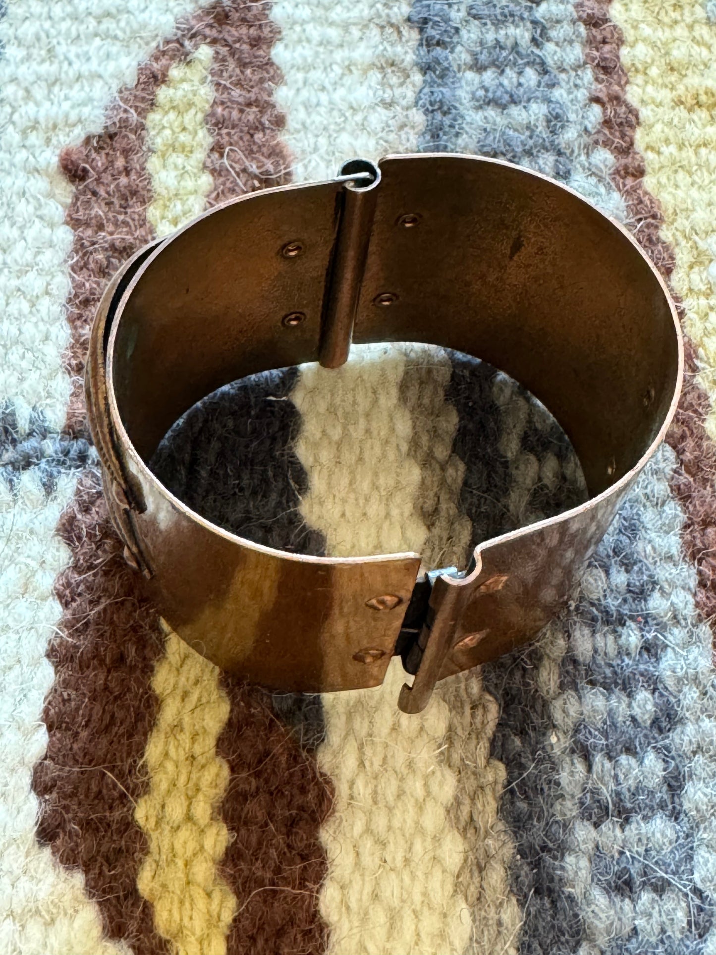 Vintage Handmade Copper Spring Cuff Bracelet