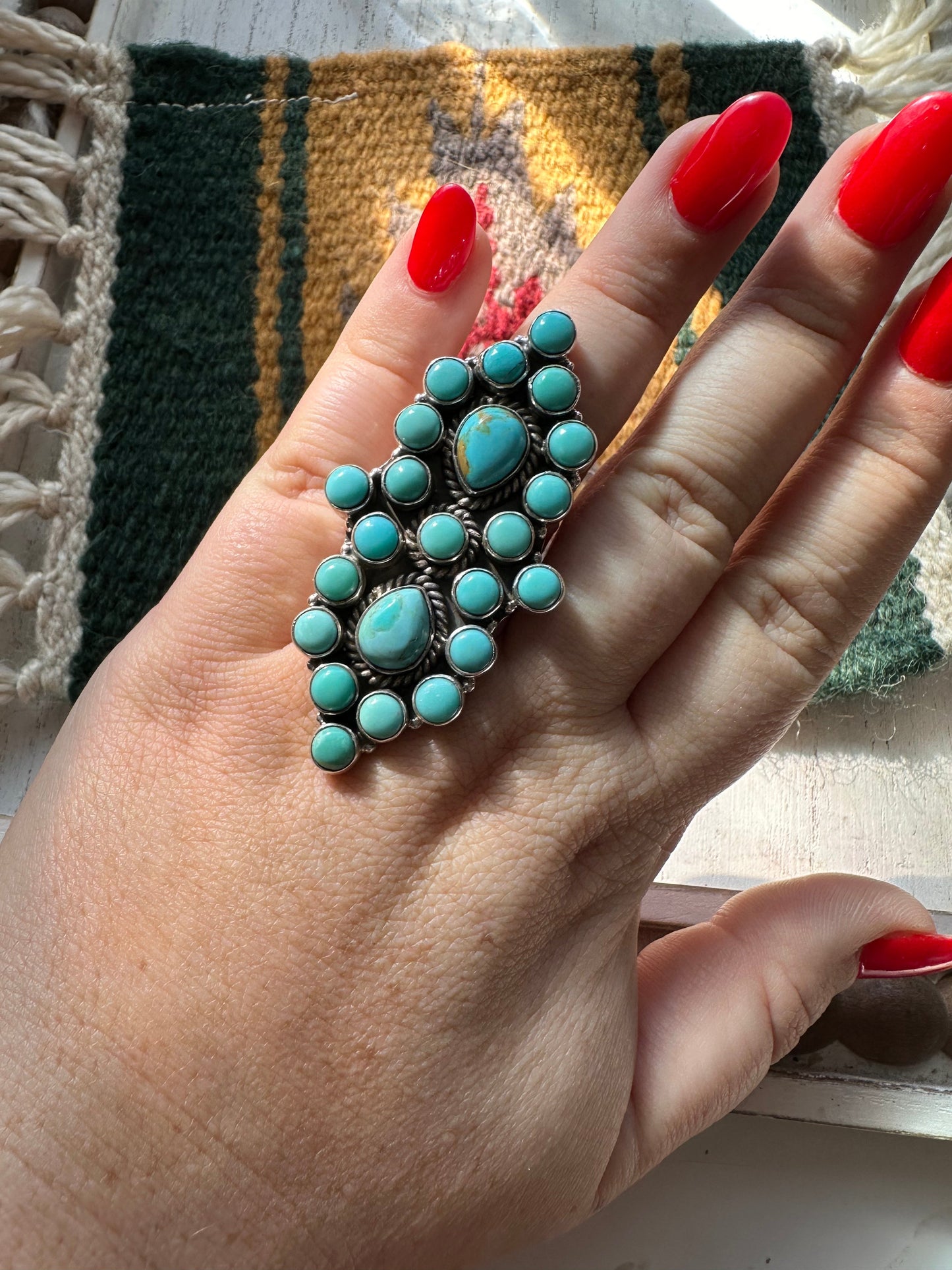 “The Ranger X” Nizhoni Handmade Adjustable Turquoise Sterling Silver Ring