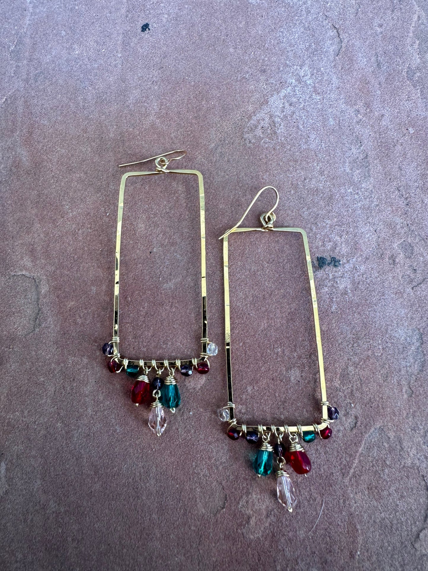 “The Golden Collection”  Royality Handmade Gold Plated Multi Colored Beaded Earrings