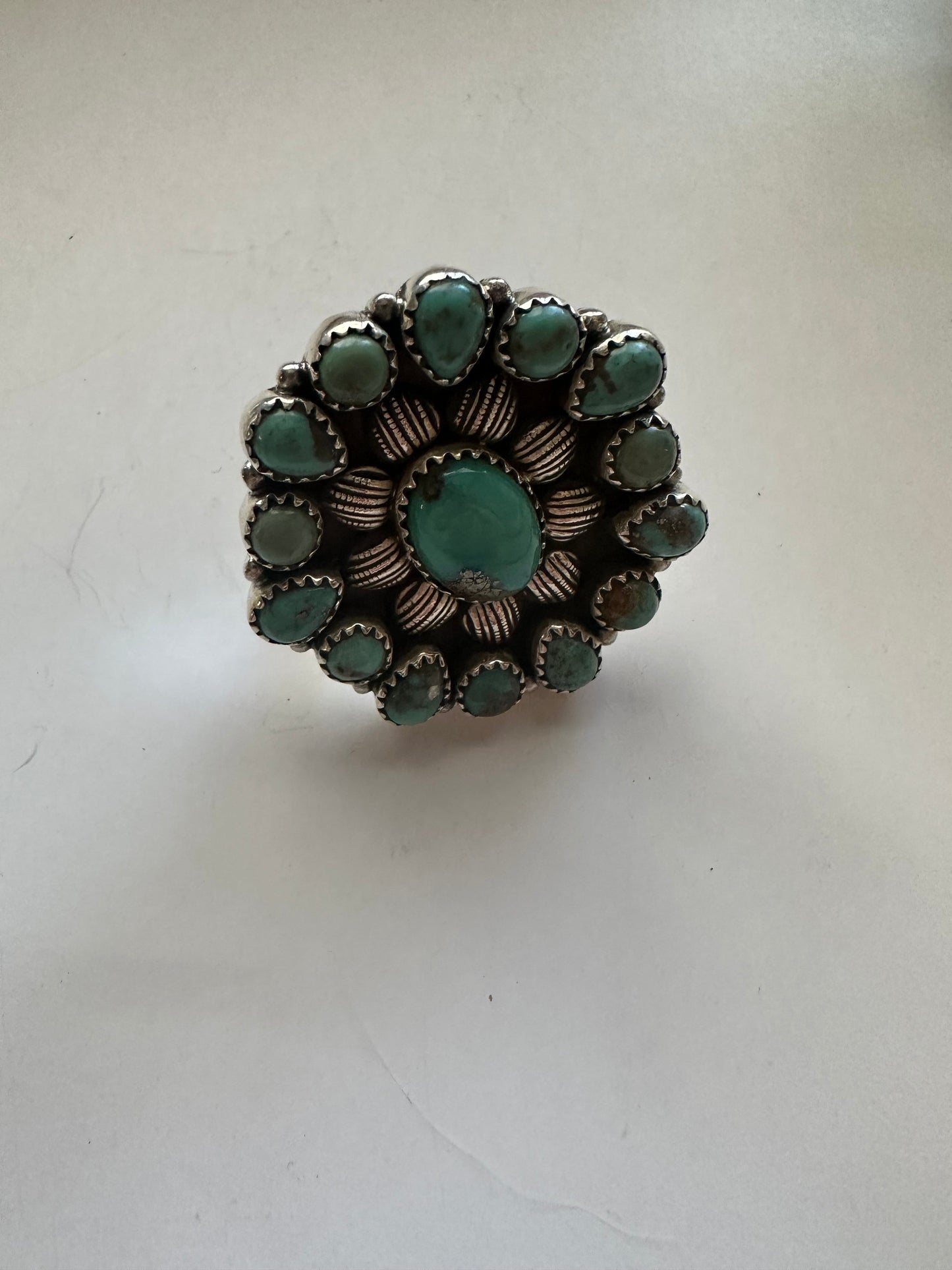 “Turquoise Bliss” Nizhoni Turquoise & Sterling Silver Adjustable Ring (Green)