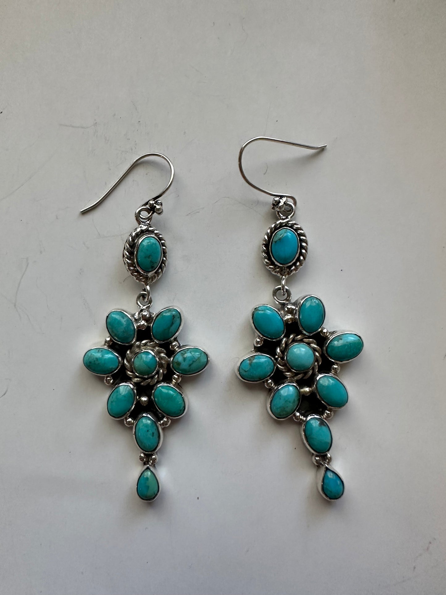 “Turquoise Twlight” Handmade Turquoise and Sterling Silver Dangles