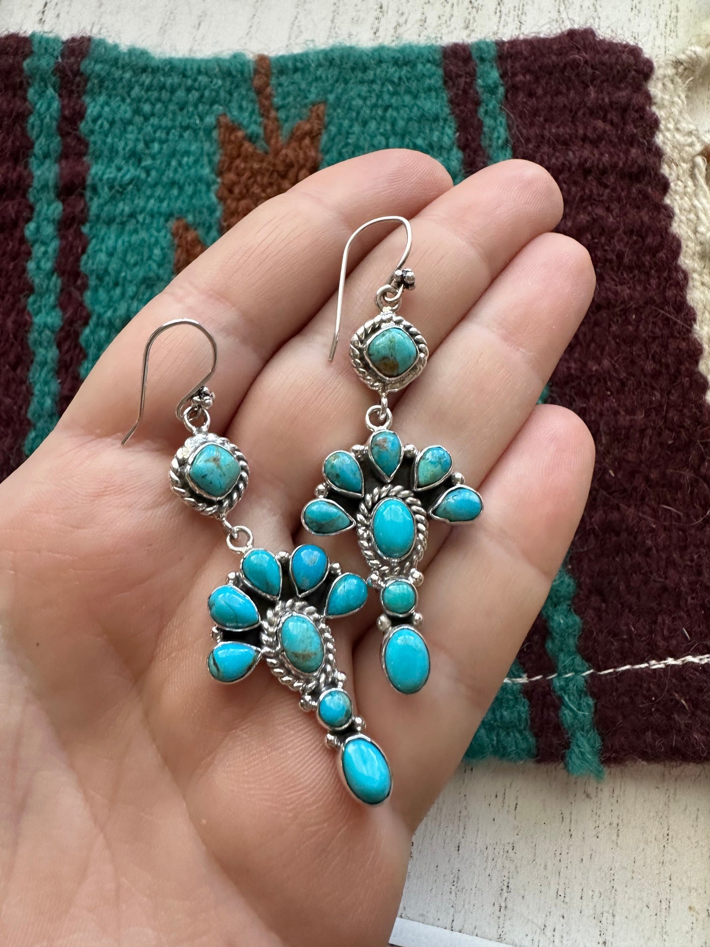 “Turquoise Twinkle” Handmade Turquoise and Sterling Silver Dangles