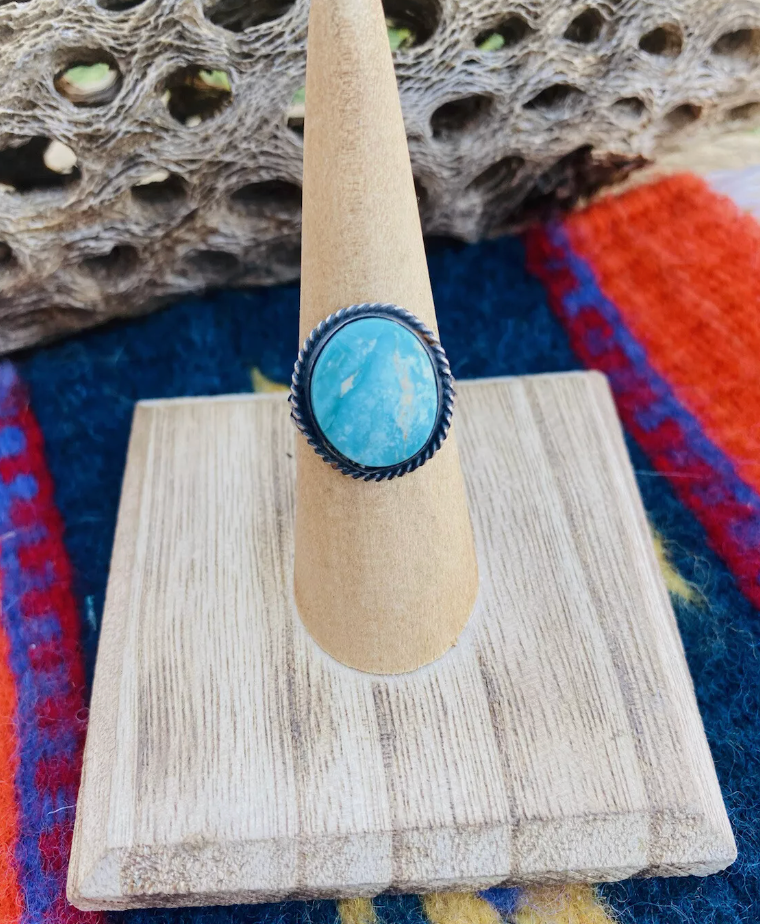 Navajo Turquoise & Sterling Silver Ring Size 6