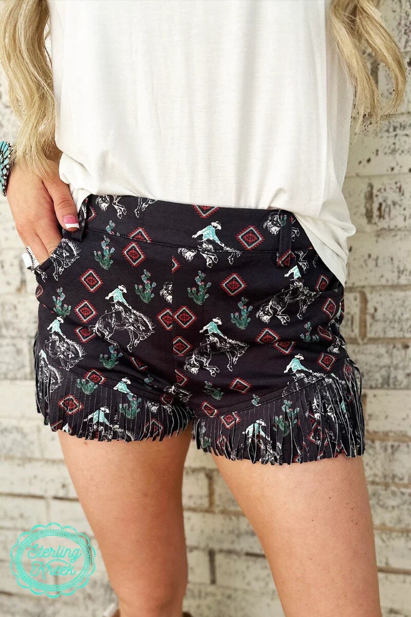 Bronc Desert Fringe Shorts