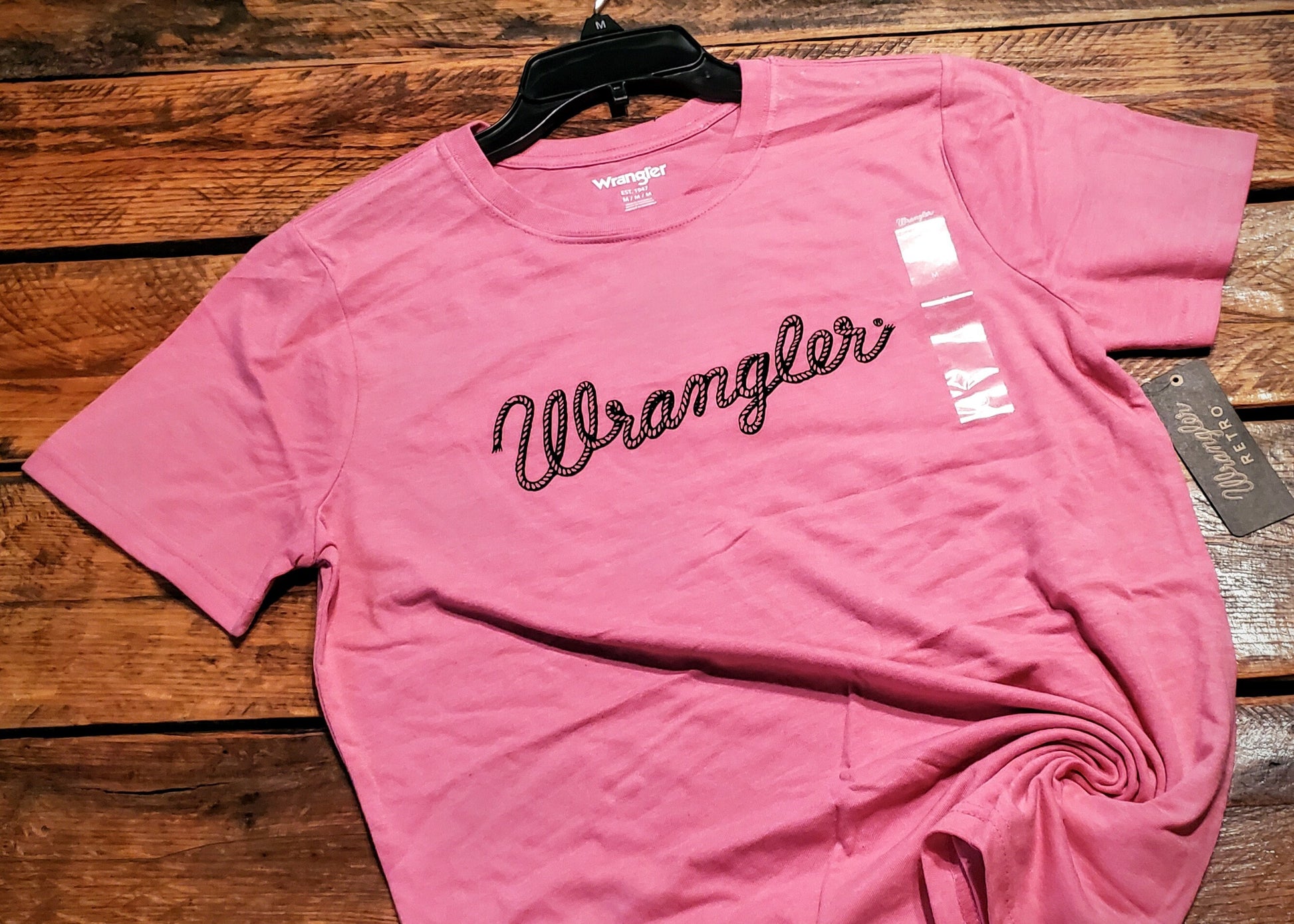 NEW Genuine Wrangler Women's Pink Logo Tee