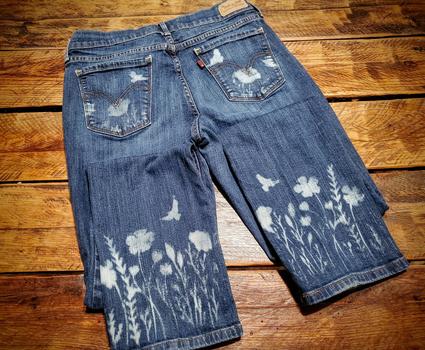 Hand Distressed Denim Levi Jeans - Women's Size 6