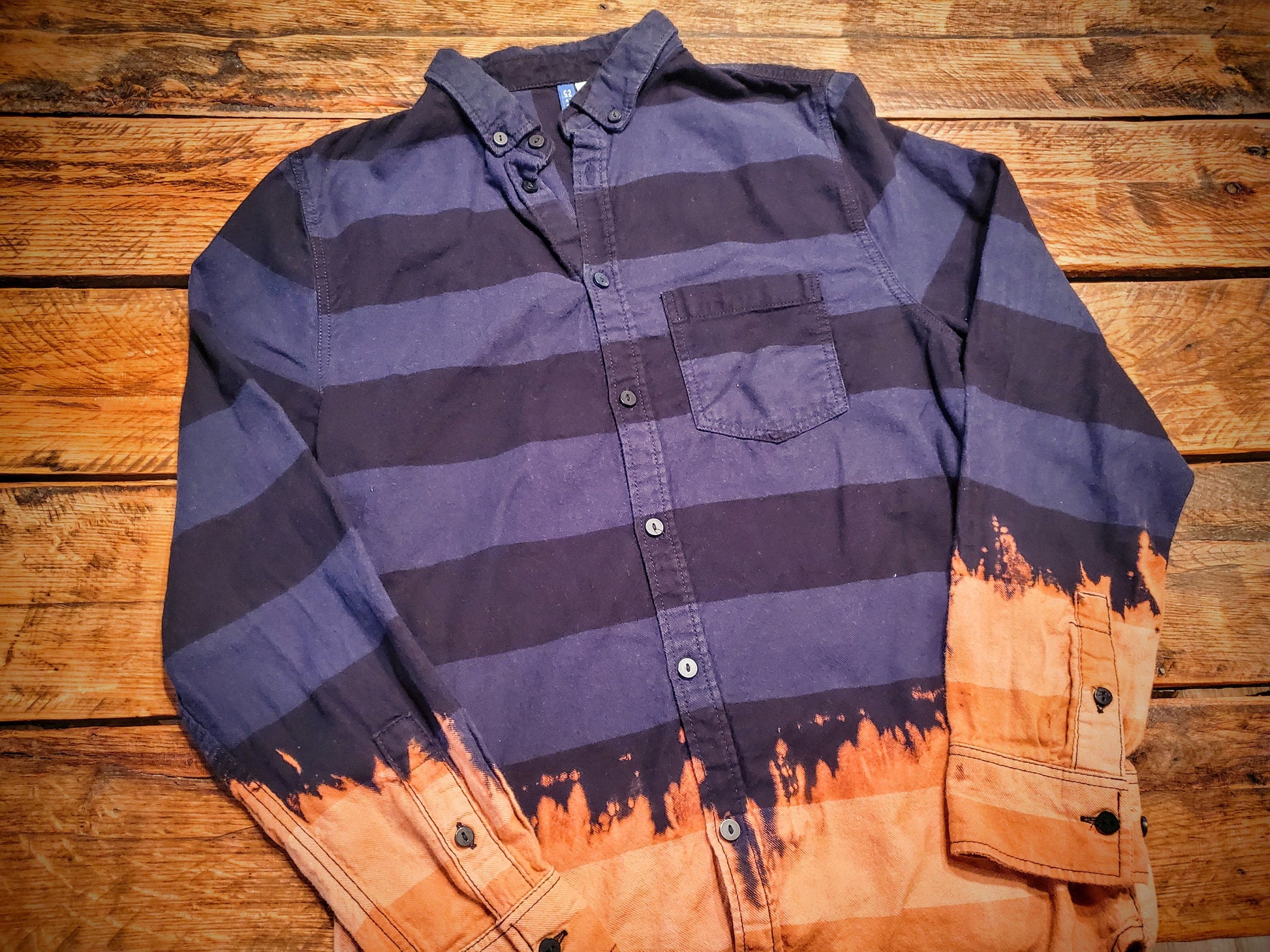 Hand Distressed Flannel Shacket - S