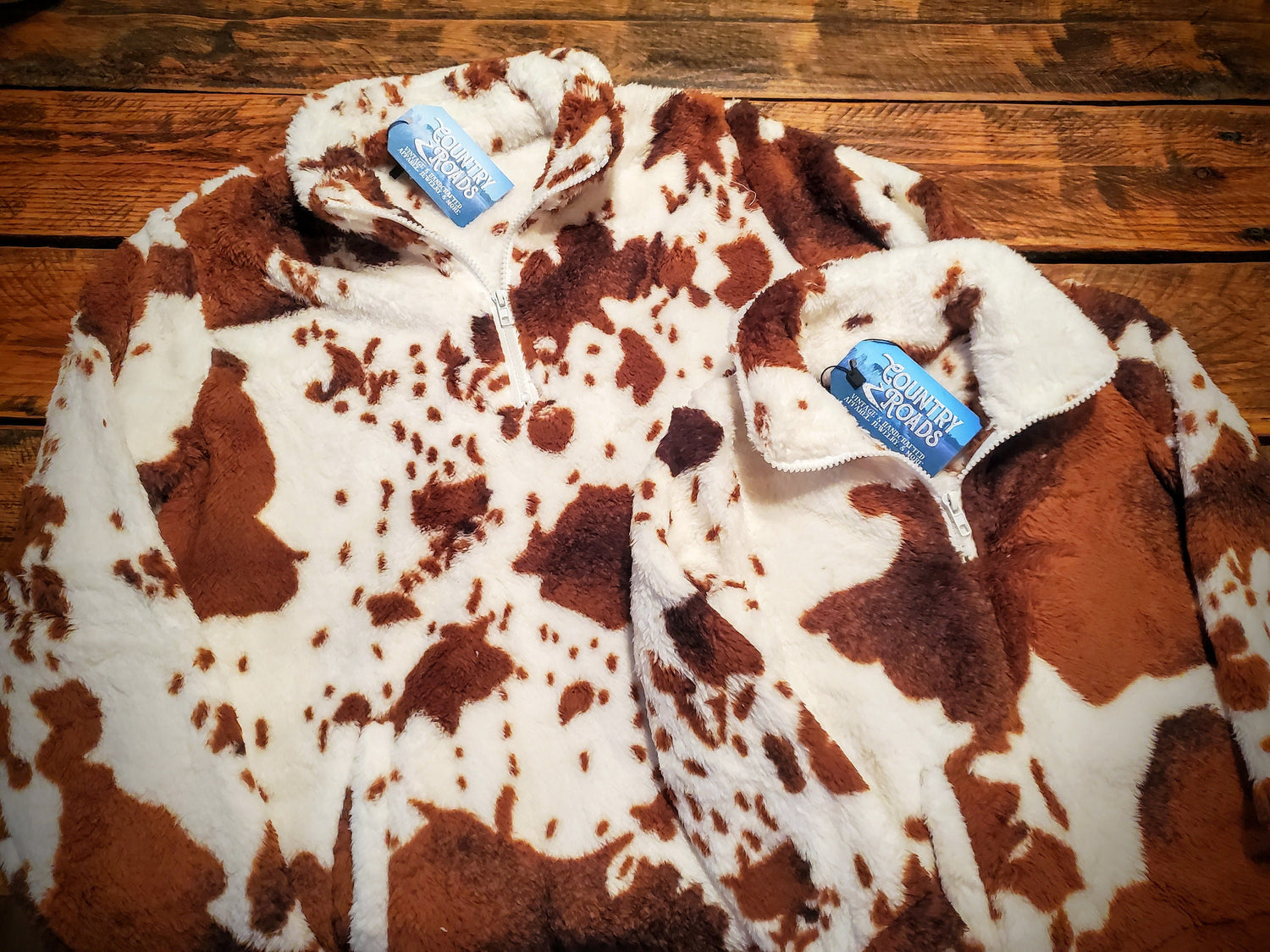 Super Plush Cow Print Fleece Sherpa Pullovers - Youth & Adult Sizes!