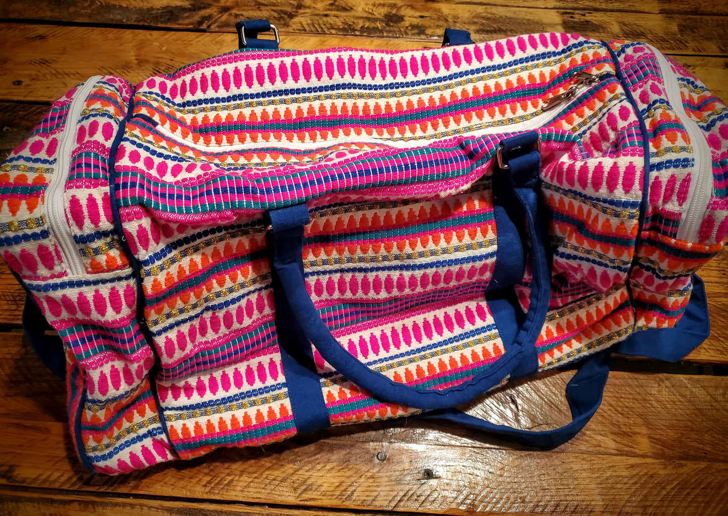 Pink Aztec Southwestern Duffle Weekender Bag - Great for Travel, Gym, & More