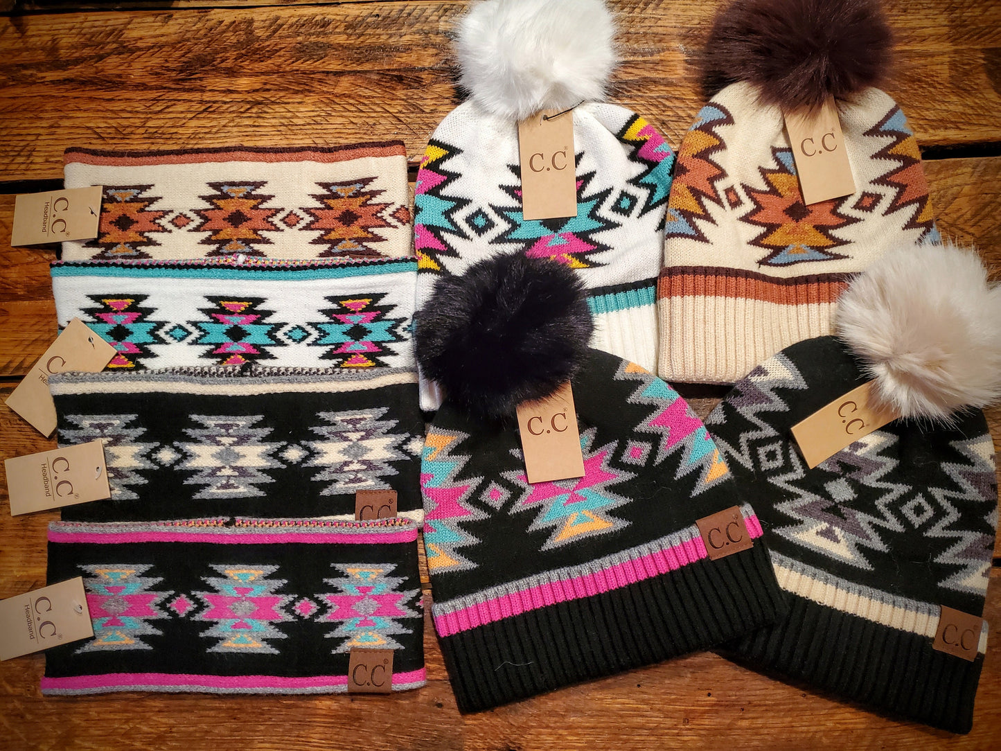 Genuine CC Aztec Beanies / Headbands / Ear Warmers - Great Gifts and Stocking Stuffers!