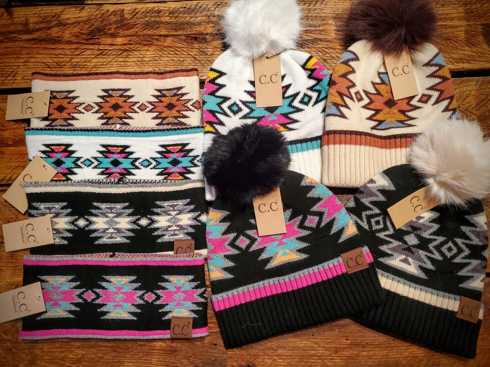 Genuine CC Aztec Beanies / Headbands / Ear Warmers - Great Gifts and Stocking Stuffers!