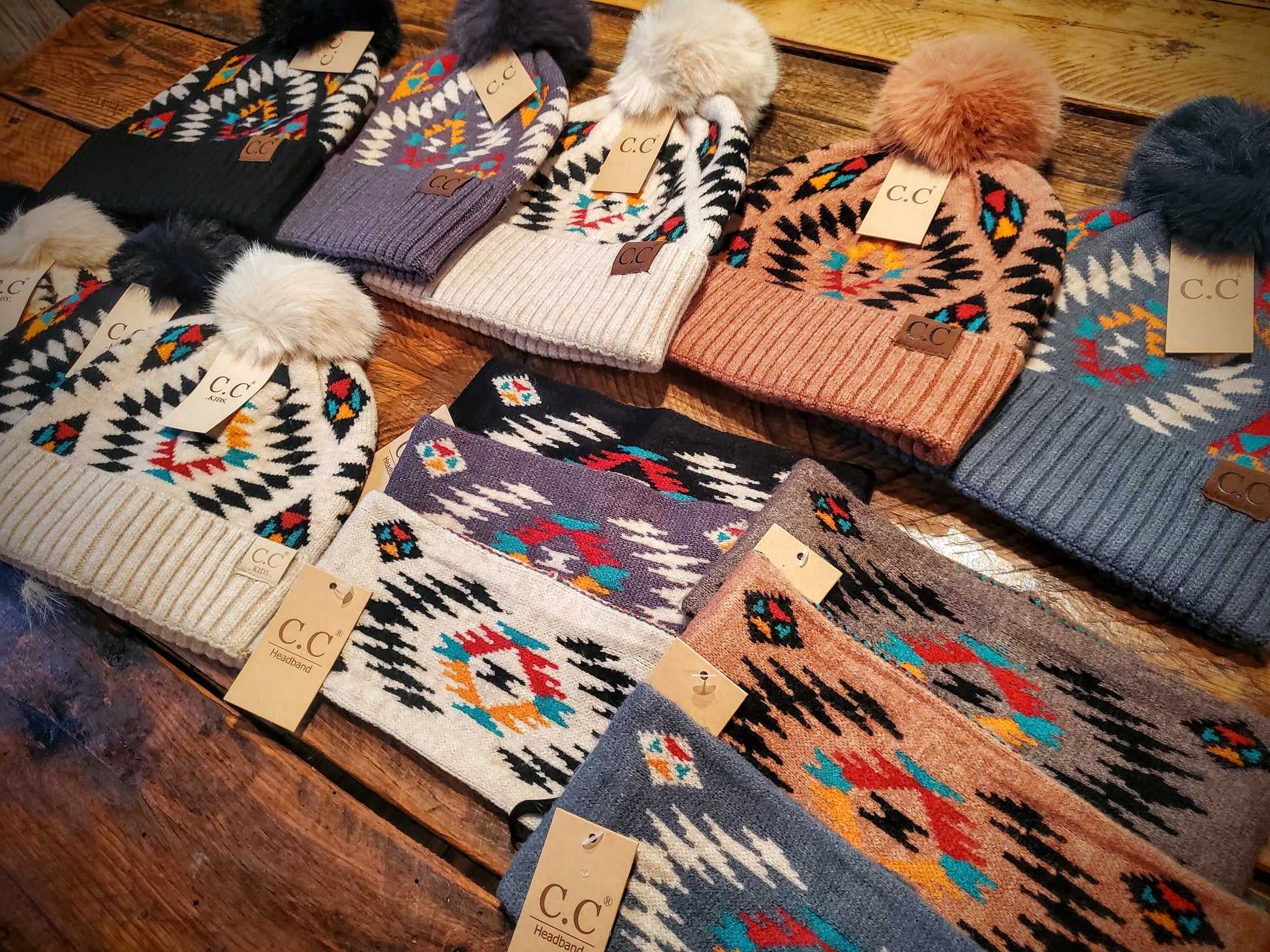 Genuine CC Aztec Beanies / Headbands / Ear Warmers - Youth & Adult Sizes - Great Gifts and Stocking Stuffers!