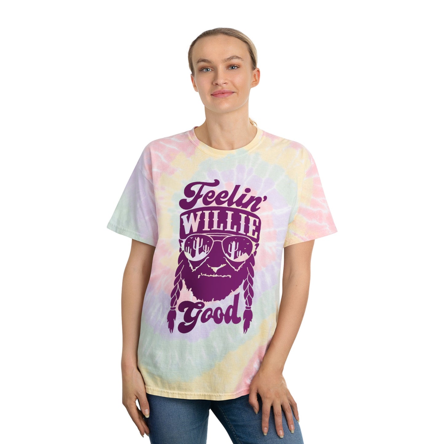 Feelin' Willie Good - Premium Retro Tie-Dye Western Shirt