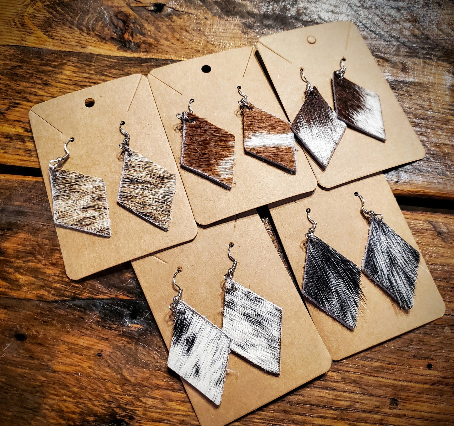 Handmade Genuine Cowhide Earrings - Hypoallergenic, Pick Your Style!