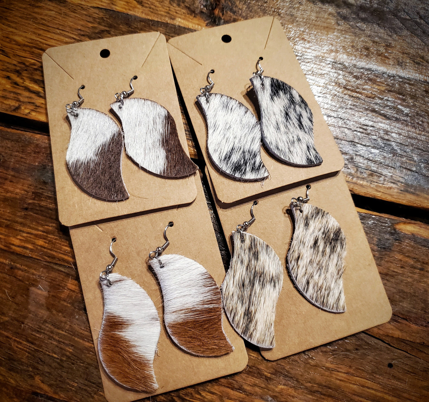 Handmade Genuine Cowhide Earrings - Hypoallergenic, Pick Your Style!